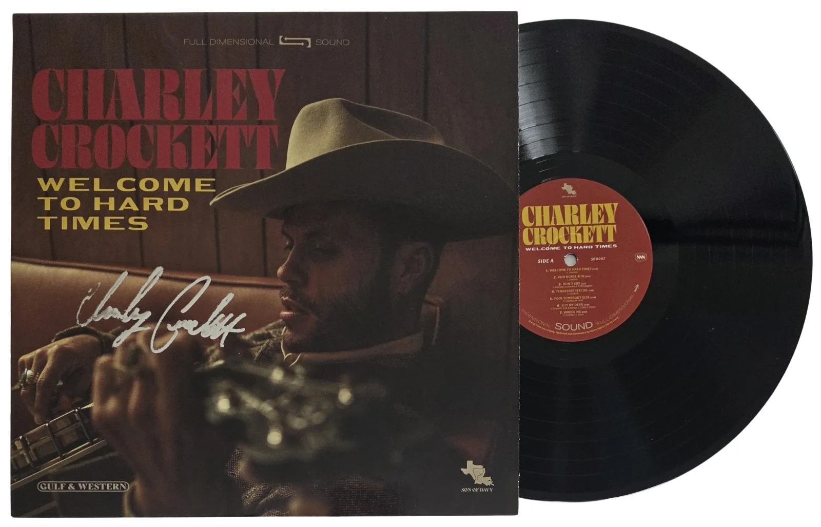 Charley Crockett Signed Welcome to Hard Times Album COA Proof Autographed Vinyl, изображение 2