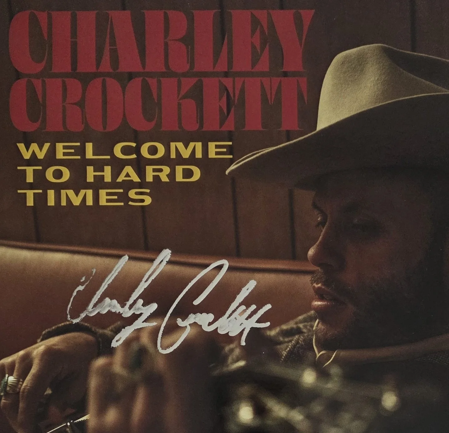 Charley Crockett Signed Welcome to Hard Times Album COA Proof Autographed Vinyl, изображение 4