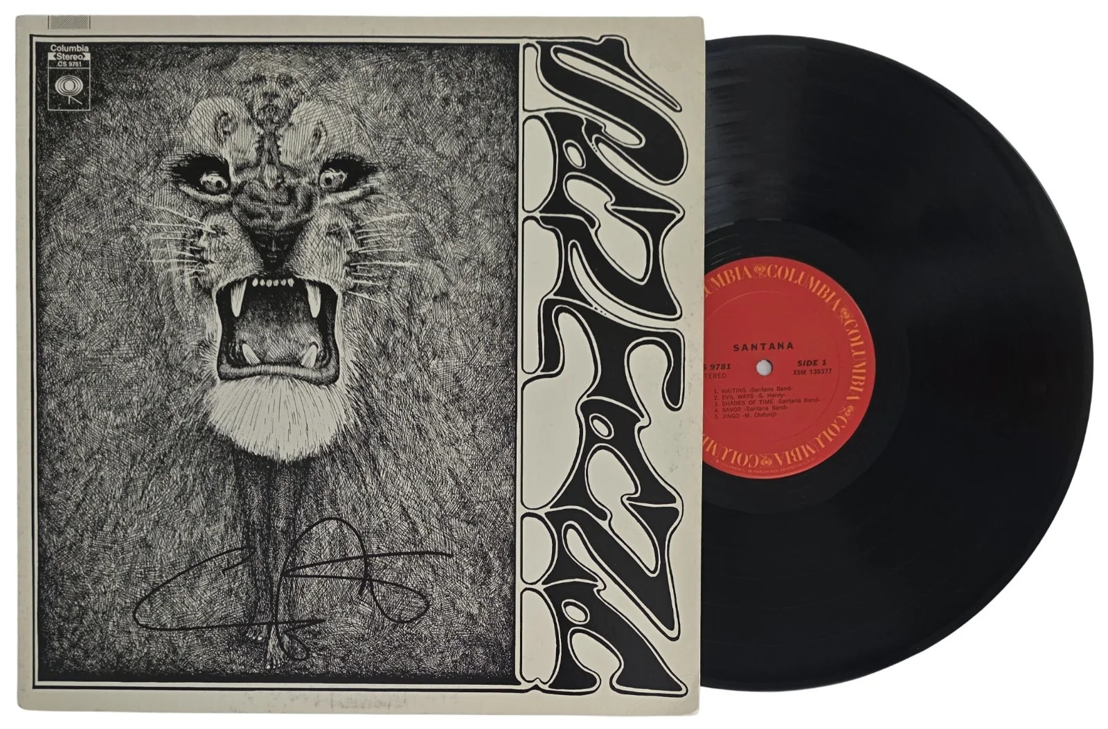 Carlos Santana Signed Santana Album COA Exact Proof Autographed Vinyl Record, изображение 2