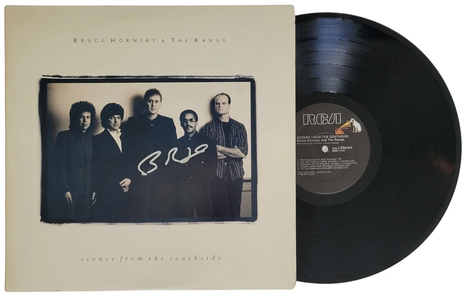 Bruce Hornsby Signed Scenes From The Southside Album COA Proof Vinyl Autographed, image 2