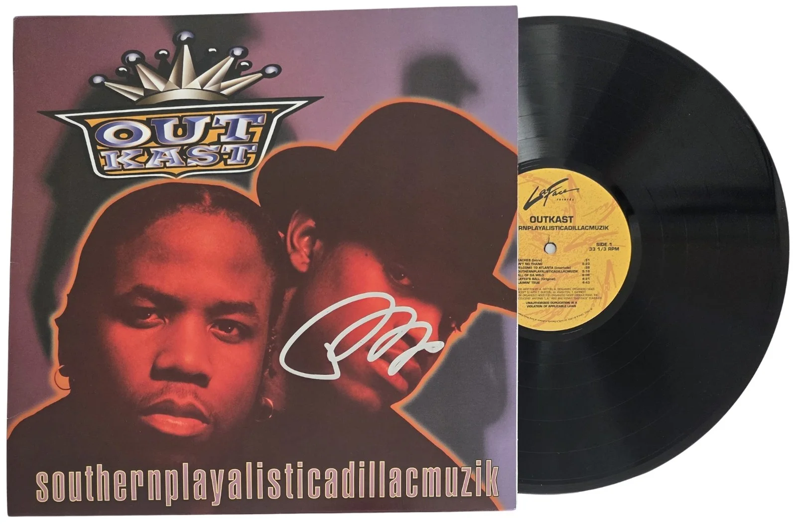 Big Boi Signed OutKast Album COA Exact Proof Autographed Vinyl Record, изображение 2