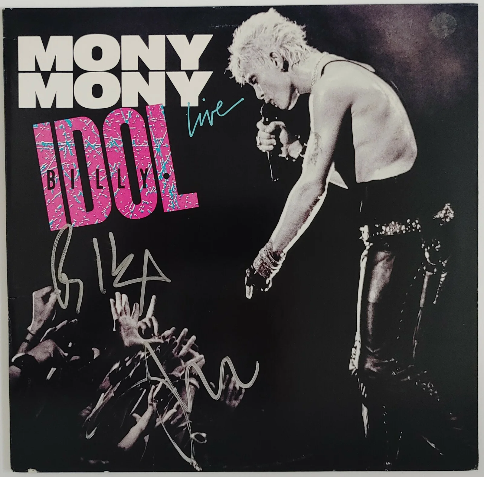 Billy Idol Steve Stevens signed Mony Mony album vinyl exact proof Beckett COA, image 2