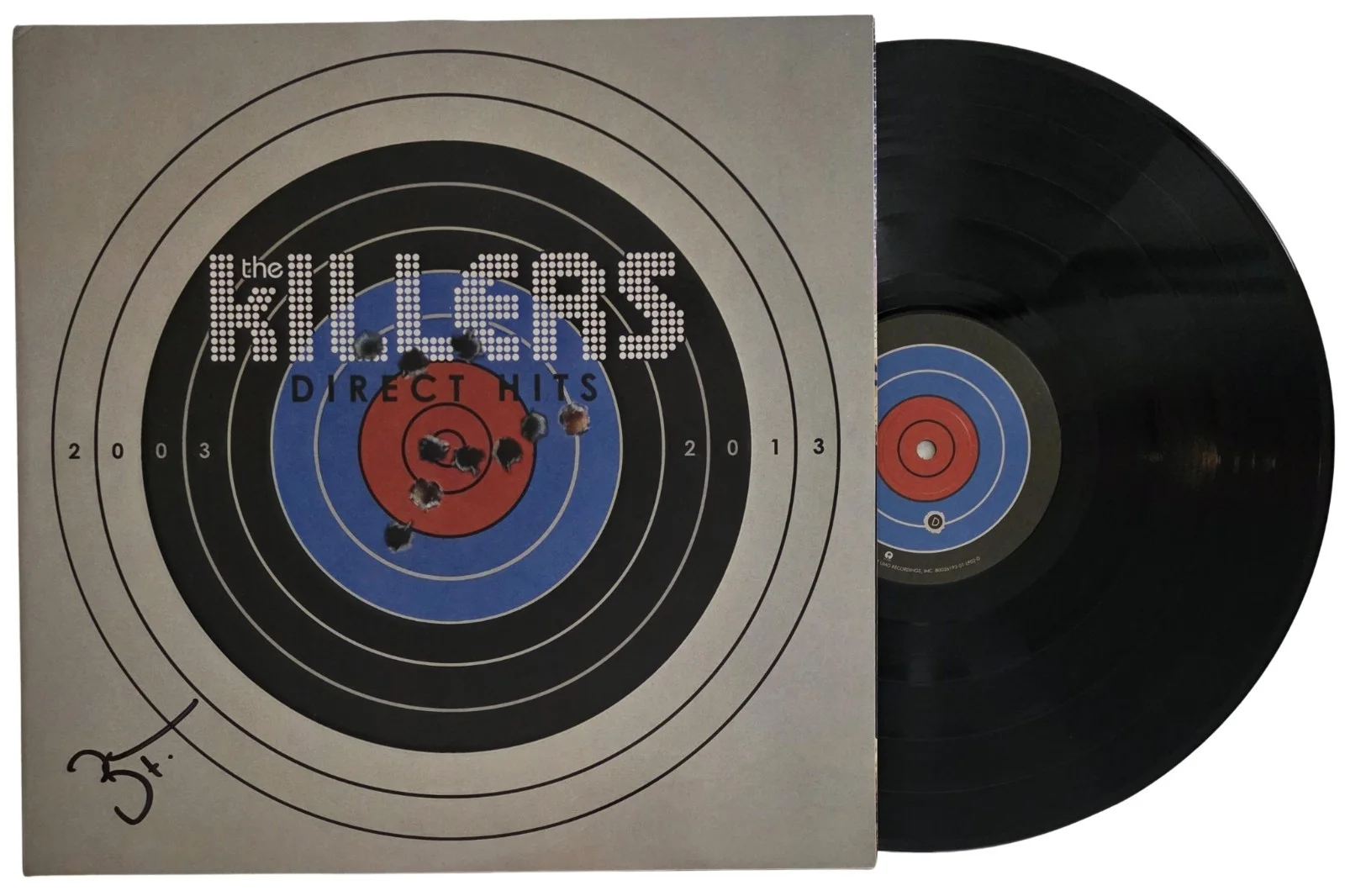Álbum de éxitos directos firmado por Brandon Flowers The Killers certificado de autenticidad prueba vinilo autografiado, image 2