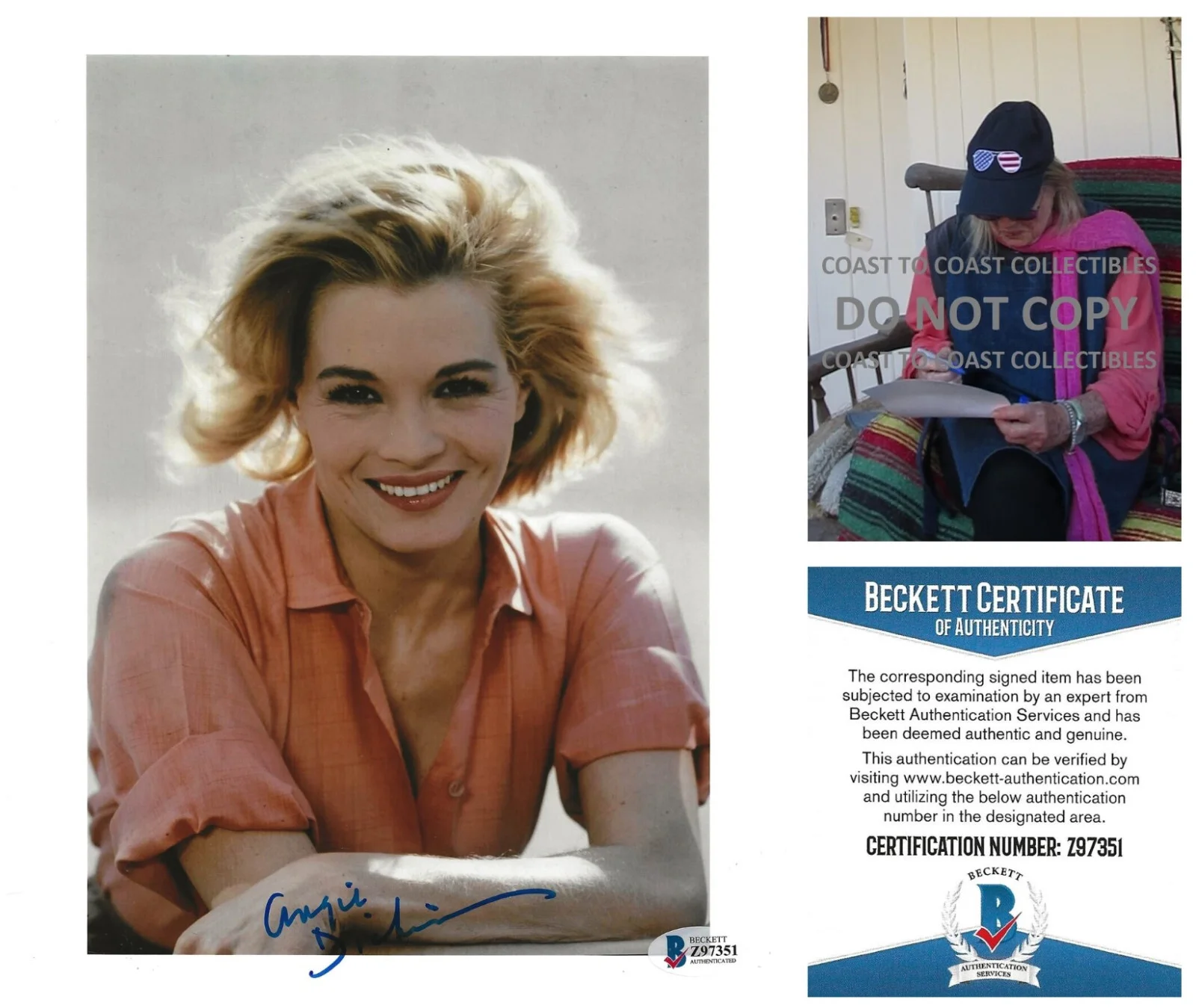 Angie Dickinson — Angie Dickinson actress signed 8x10 photo exact proof Beckett COA autographed...