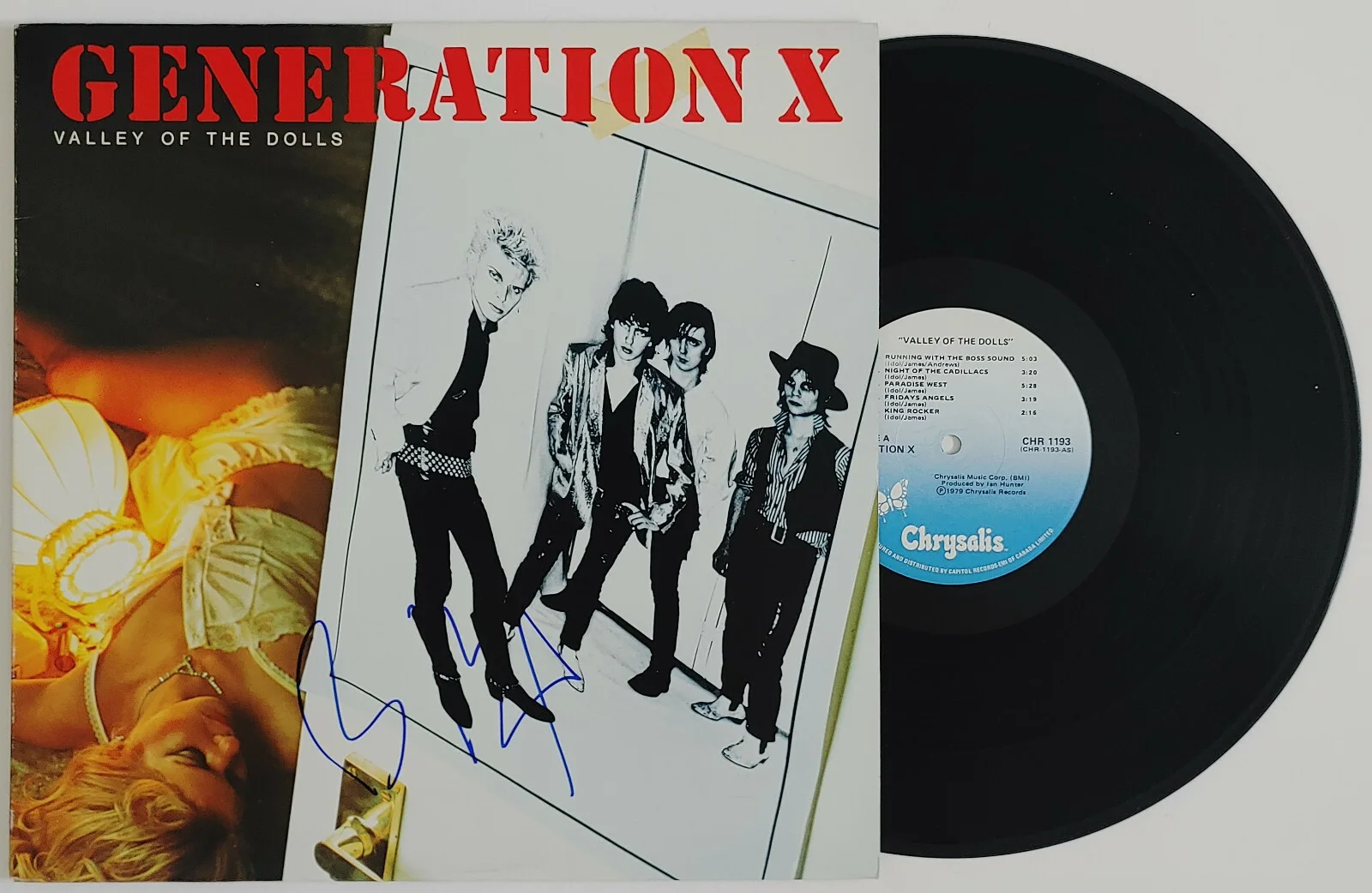 Billy Idol signed Generation X Valley of the Dolls album vinyl proof Beckett COA, изображение 3