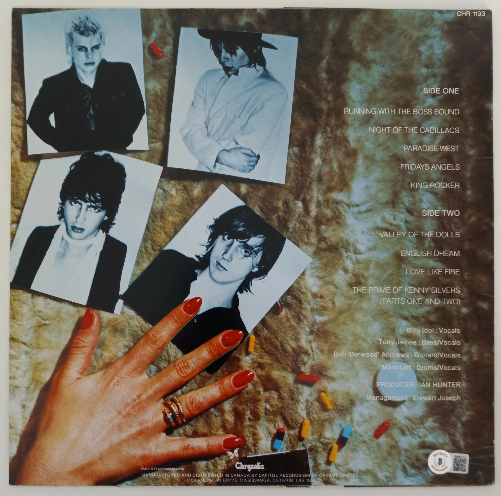 Billy Idol signed Generation X Valley of the Dolls album vinyl proof Beckett COA, изображение 4