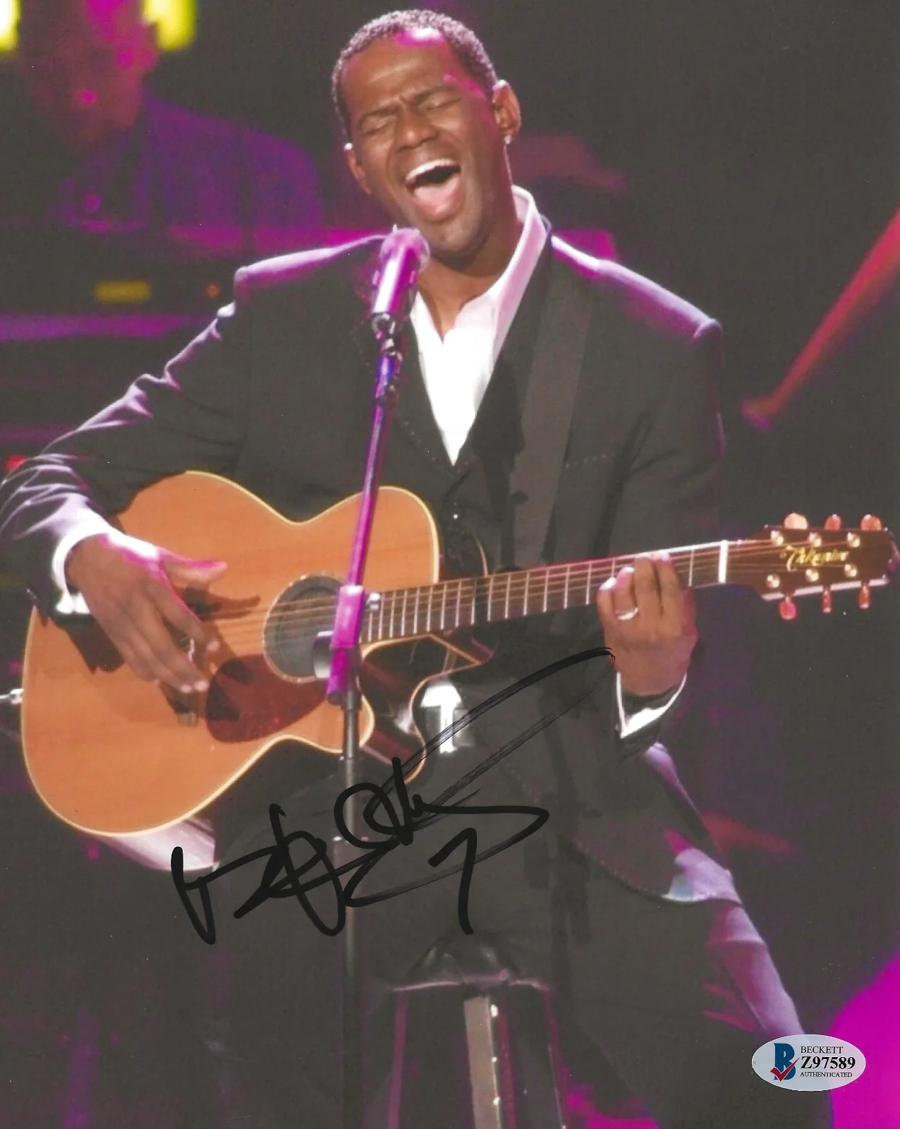 Brian McKnight singer songwriter signed 8x10 photo Beckett COA proof autographed, image 2