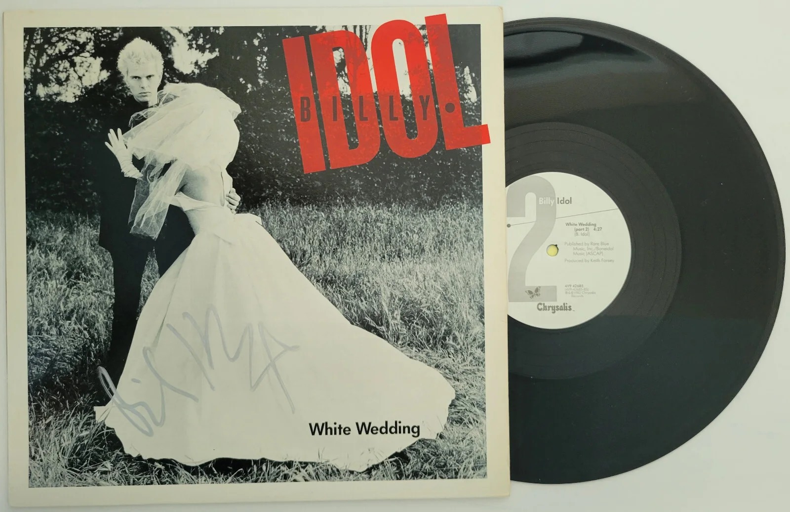 Billy Idol signed White Wedding album vinyl LP COA exact proof autographed, image 2