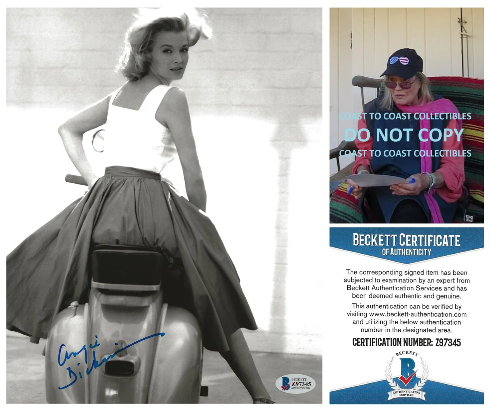 Angie Dickinson — Angie Dickinson signed Jessica 8x10 photo proof Beckett COA autographed