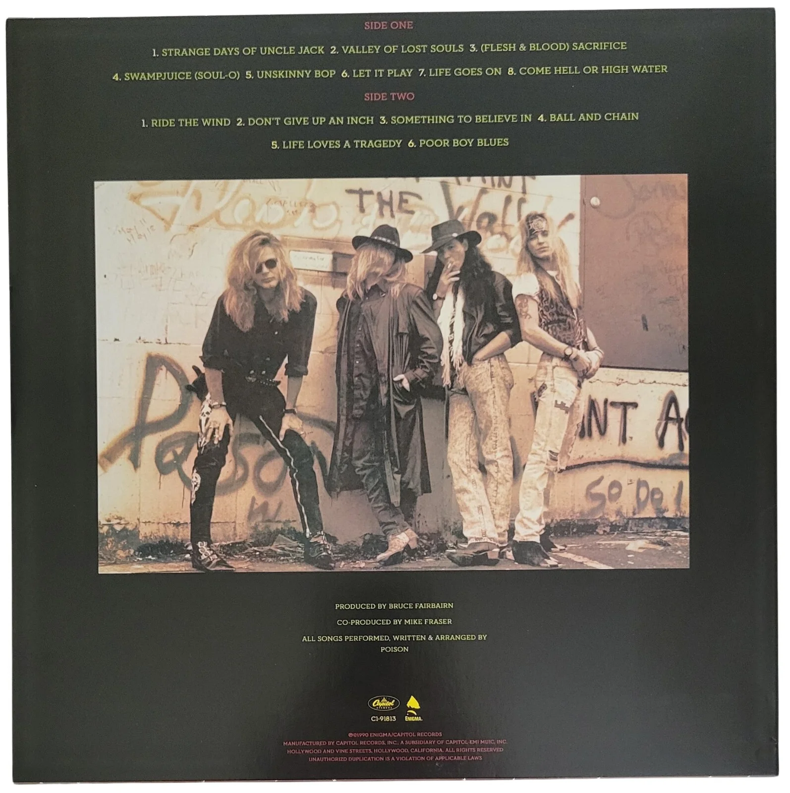 Bret Michaels Signed Poison Flesh & Blood Album COA Proof Autographed Vinyl, изображение 4