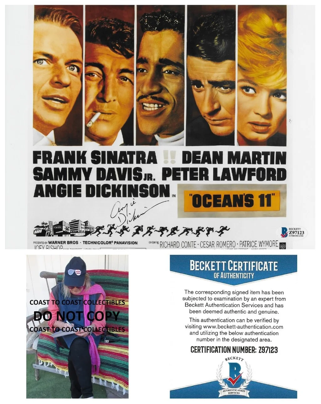 Angie Dickinson — Angie Dickinson Signed Ocean 11 8x10 Photo Proof Beckett COA Autographed