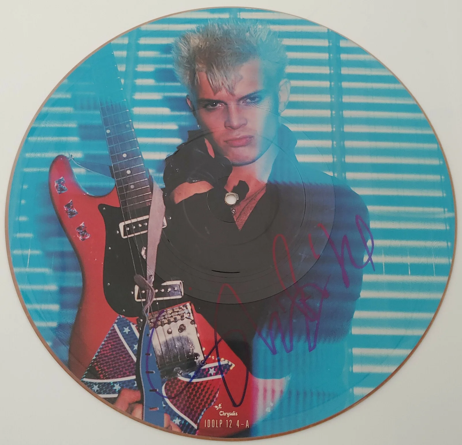 Billy Idol Steve Stevens signed vinyl 12'' picture disc exact proof Beckett COA, image 2
