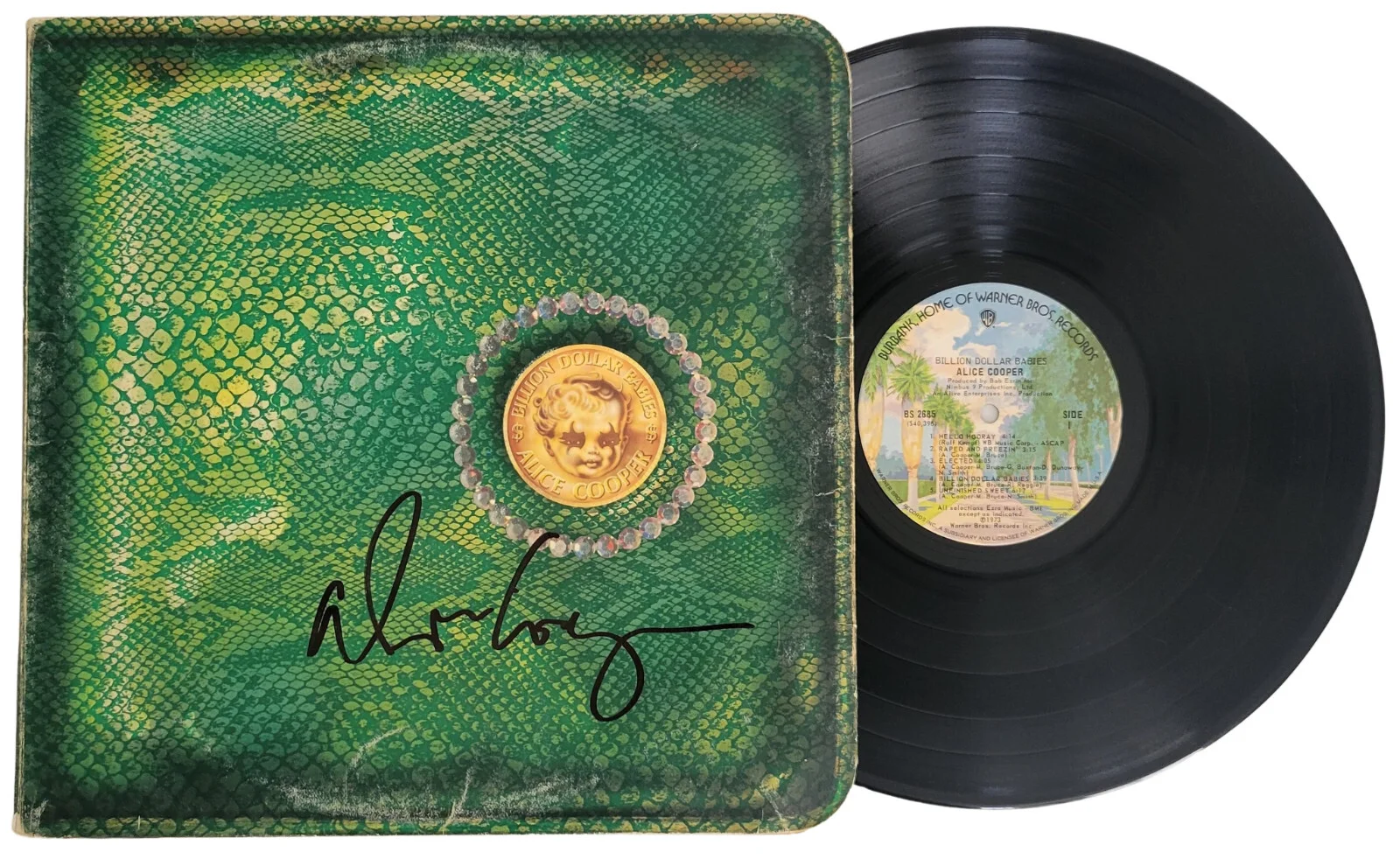 Alice Cooper Signed Billion Dollar Babies Album COA Autographed Vinyl Proof, изображение 2