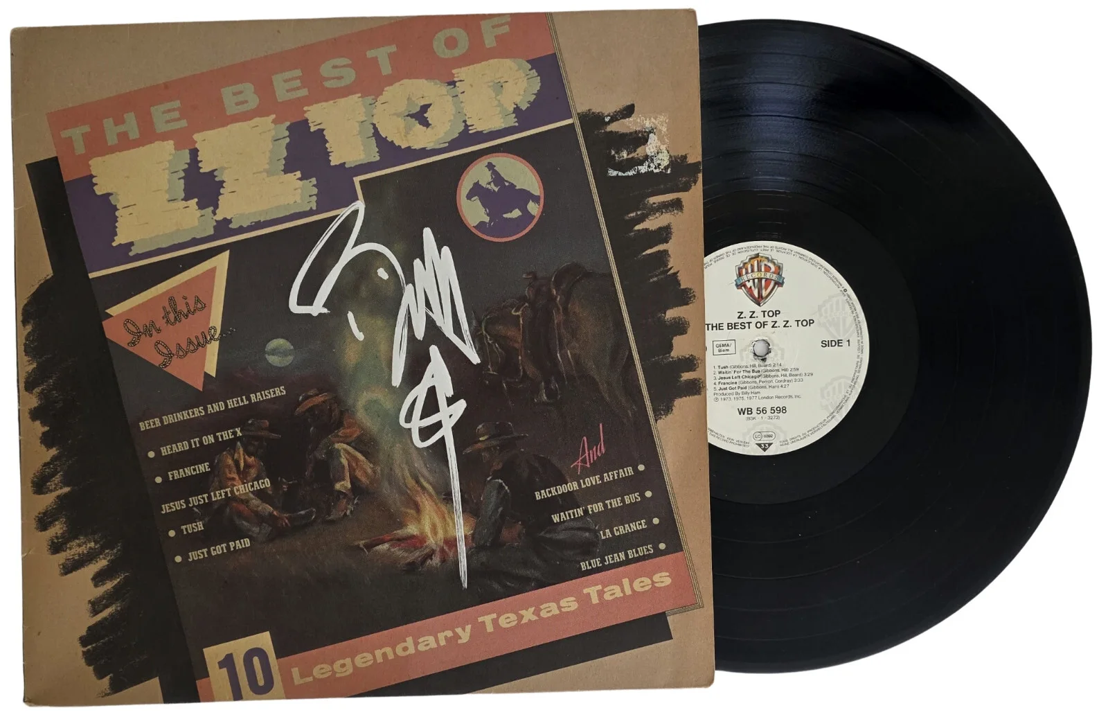 Billy Gibbons Signed The Best of ZZ Top Album COA Proof Autographed Vinyl Record, изображение 2
