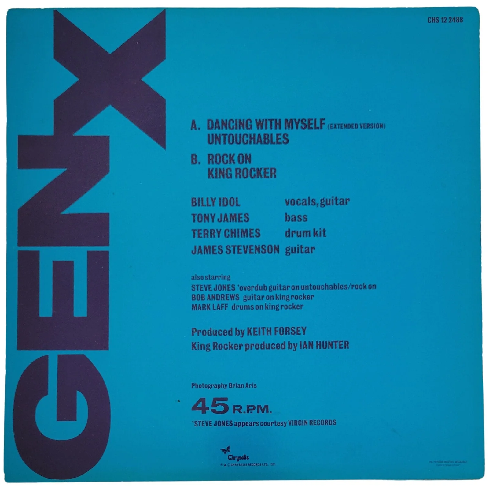Billy Idol Signed Generation X Album Proof Autographed Dancing with Myself Vinyl, image 4