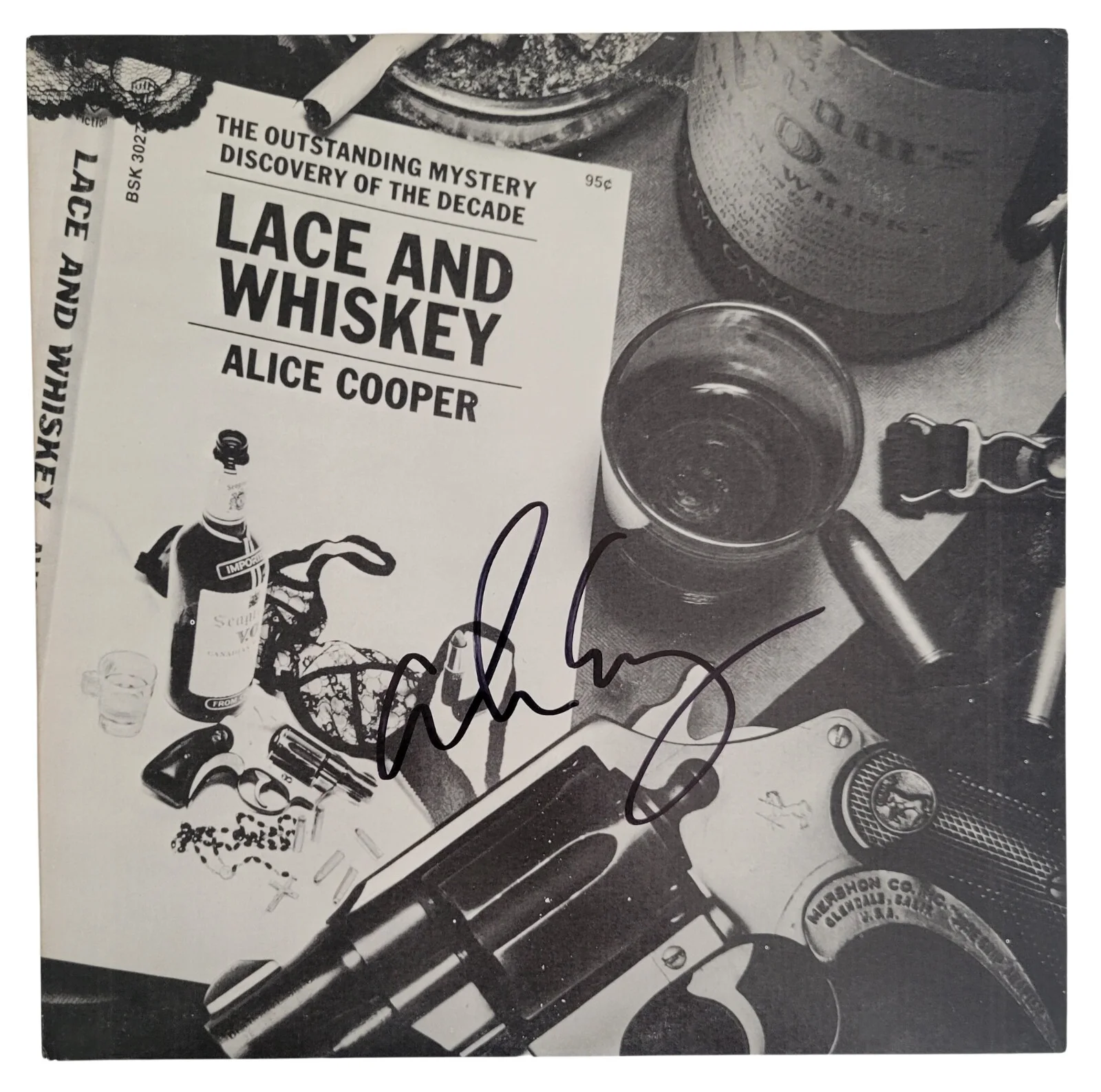 Alice Cooper Signed Lace and Whiskey Album COA Proof Autographed Vinyl Record, изображение 3