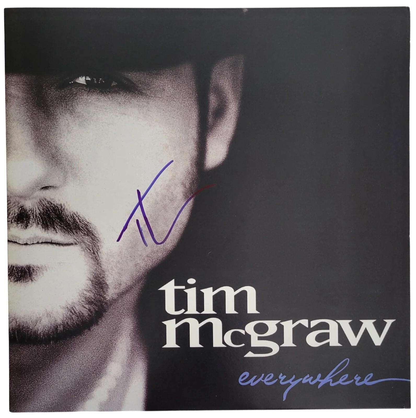 Tim McGraw Signed Everywhere Album Proof COA Autographed Vinyl Record, image 3