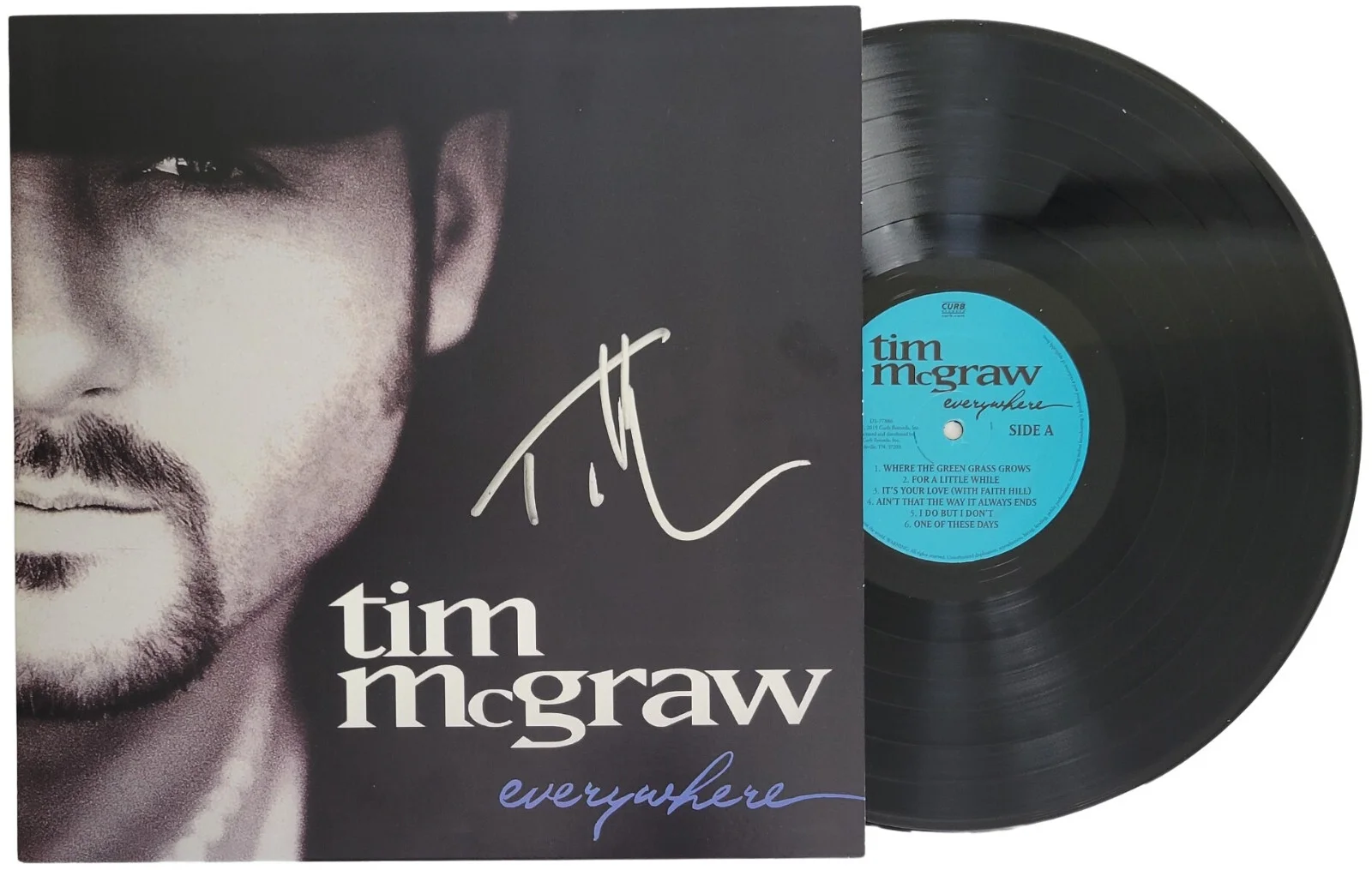 Tim McGraw Signed Everywhere Album Exact Proof COA Autographed Vinyl Record, image 2
