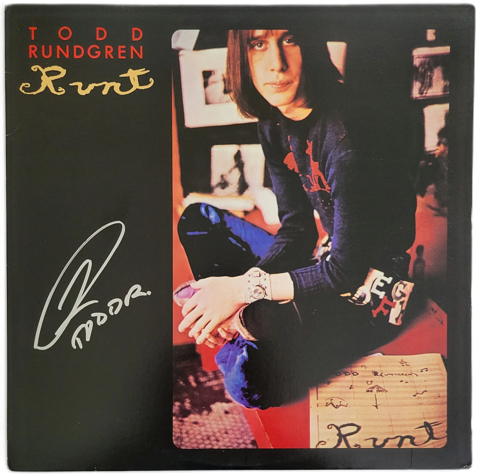 Todd Rundgren Signed Runt Album COA Exact Proof Autographed Vinyl Record, изображение 3
