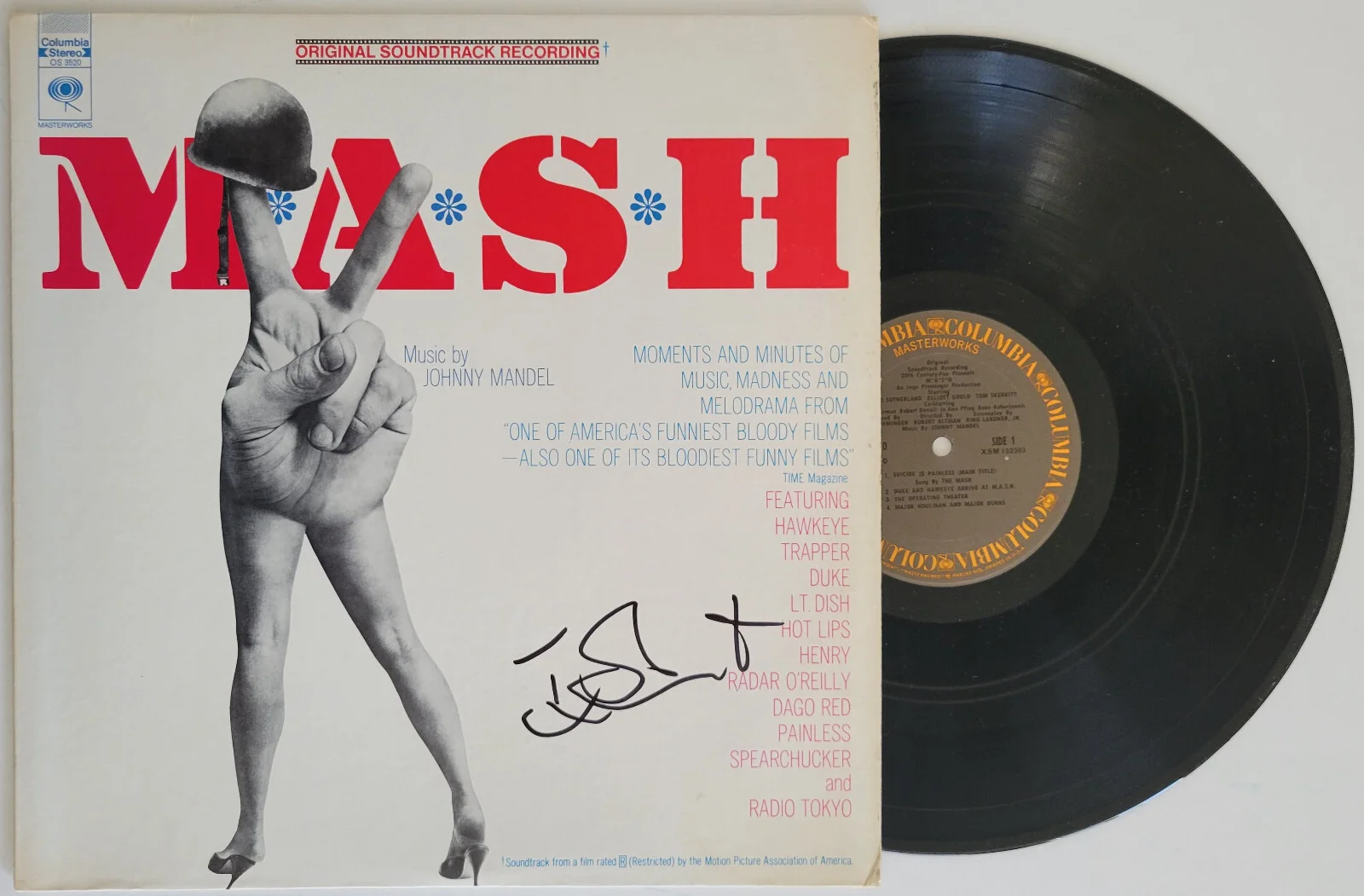 Tom Skerrit signed Mash Soundtrack album vinyl LP exact proof COA autographed, изображение 2