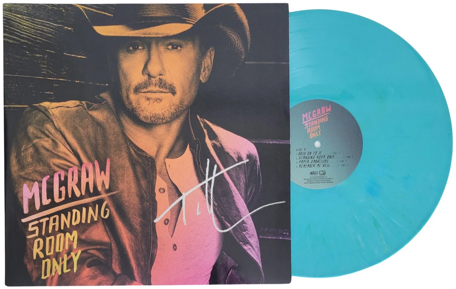 Tim McGraw Signed Standing Room Only Album Proof COA Autographed Vinyl Record, изображение 2