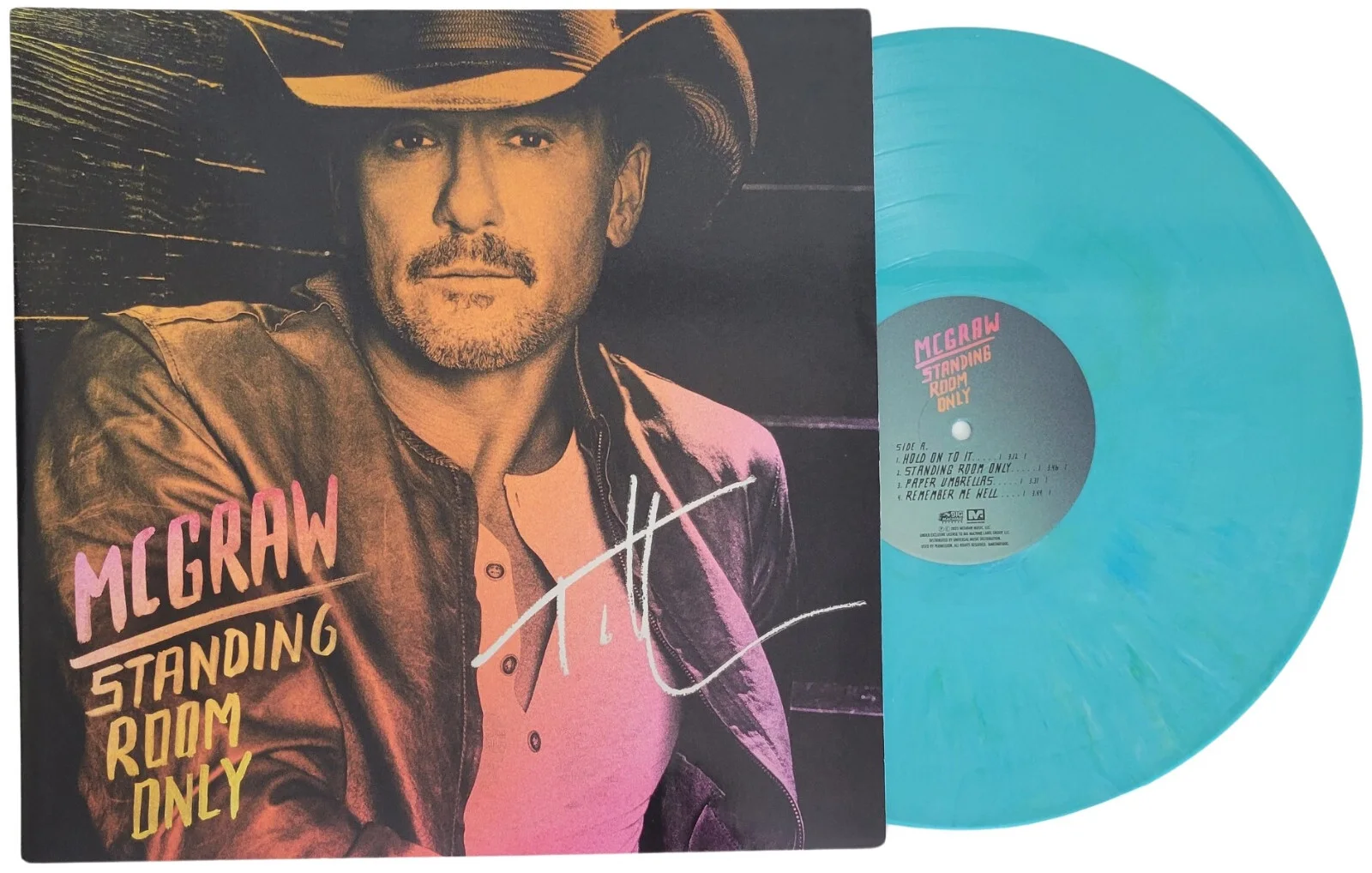 Tim McGraw Signed Standing Room Only Album Proof COA Autographed Vinyl Record, изображение 5
