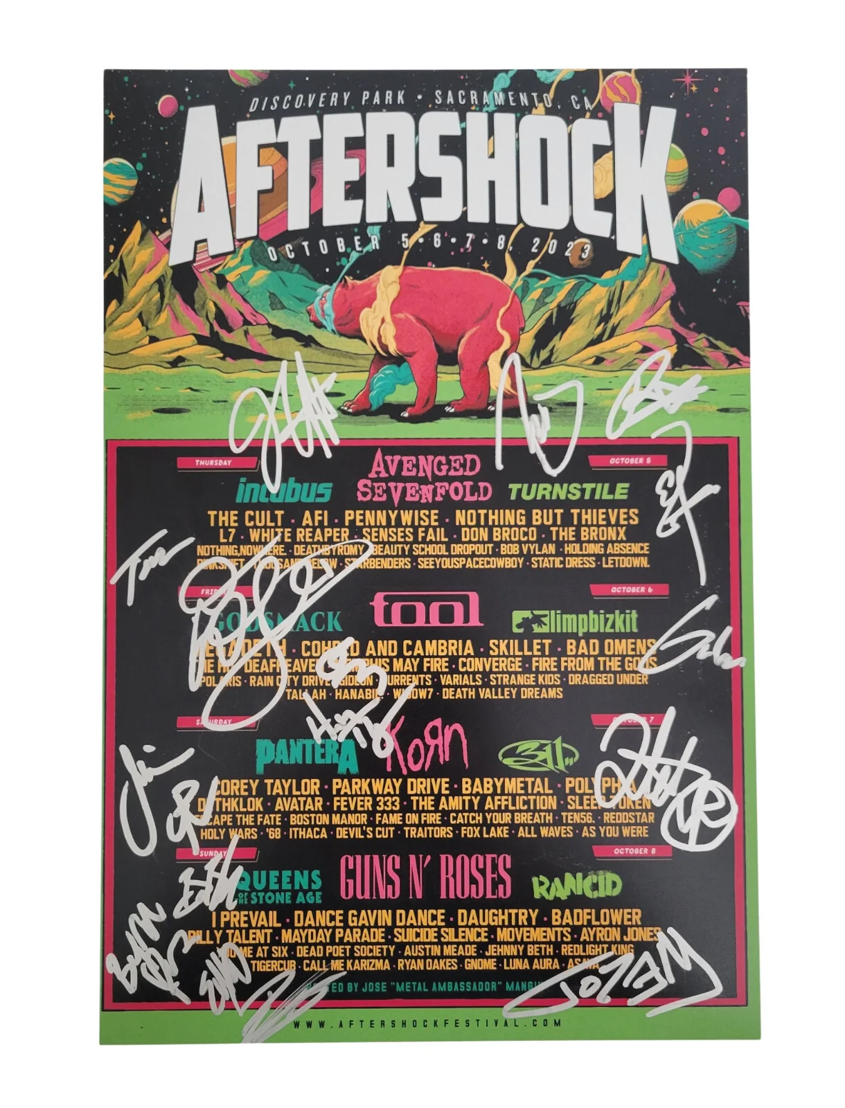 2023 Aftershock Rock Festival Signed 12x18 Event Poster COA Exact Proof, image 3