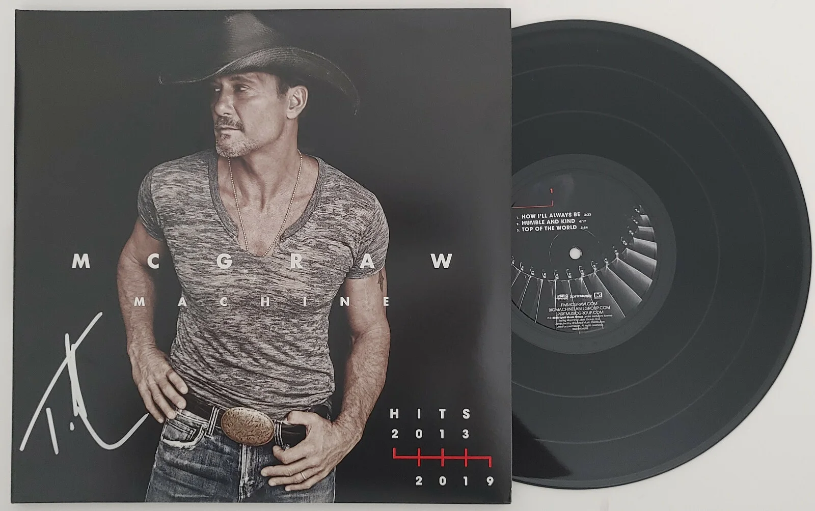 Tim McGraw signed autographed Machine album vinyl Record exact proof Beckett COA, изображение 2