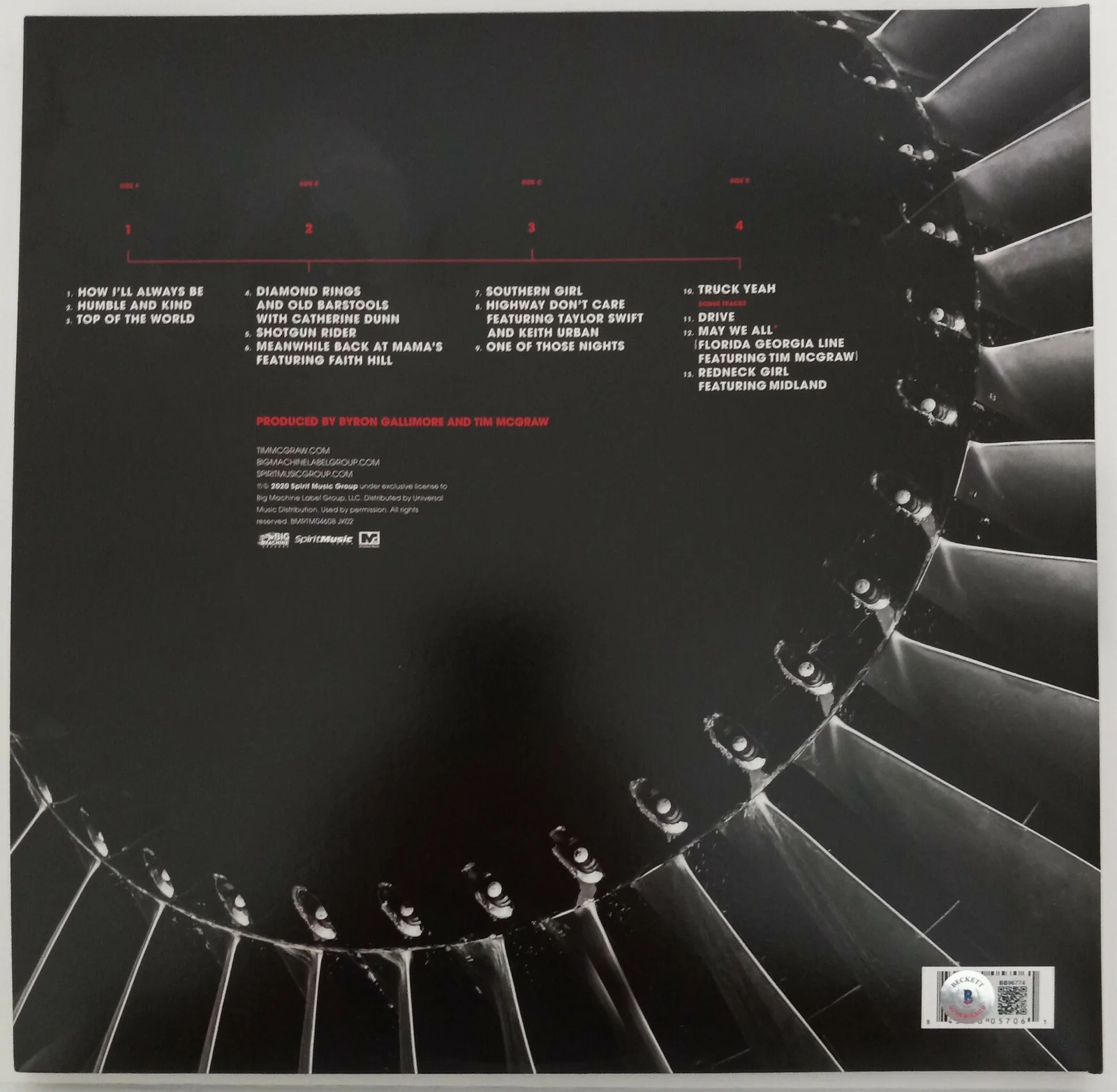 Tim McGraw signed autographed Machine album vinyl Record exact proof Beckett COA, изображение 4