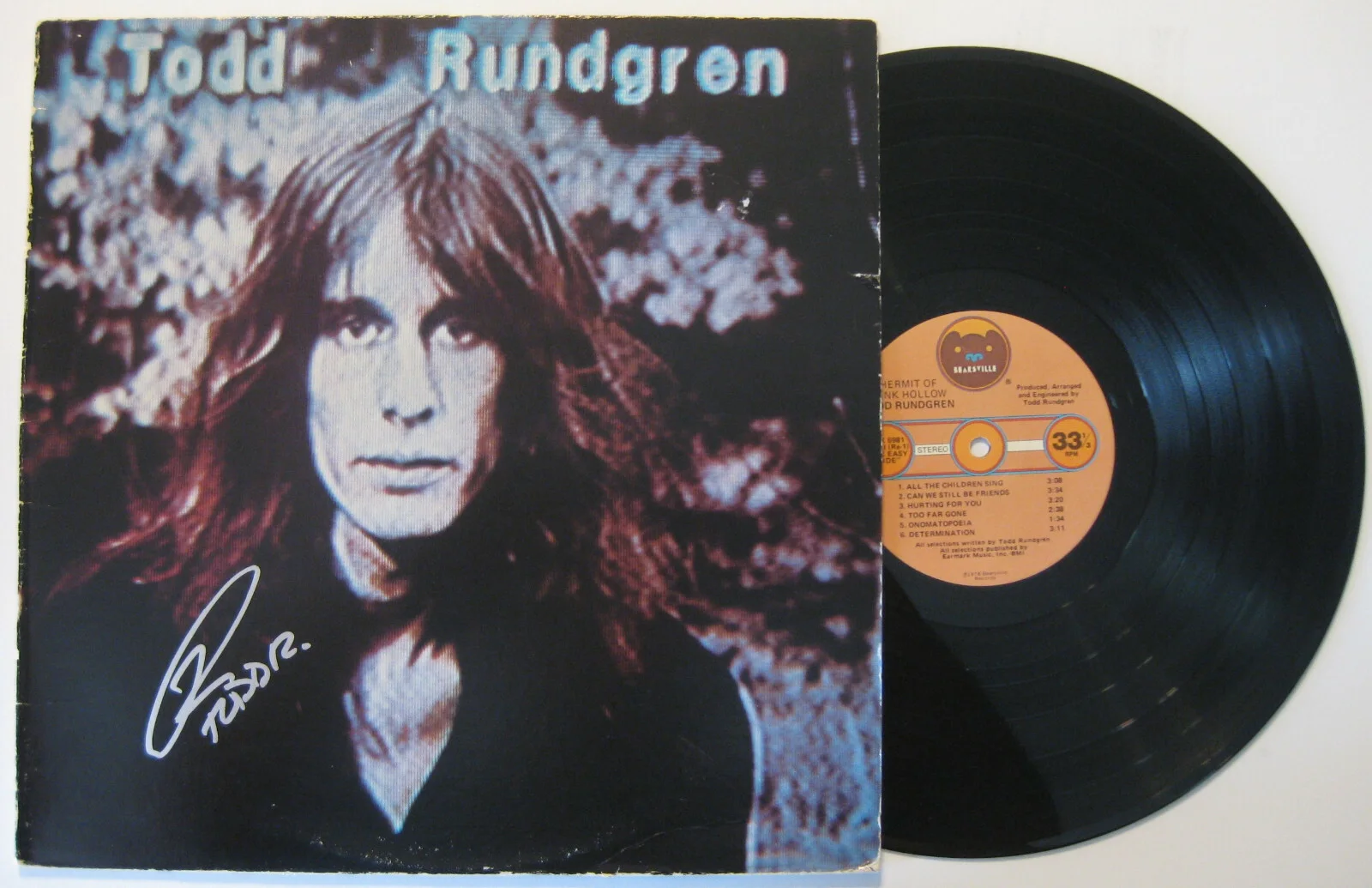 Todd Rundgren autographed Hermit of Mink Hollow Album Vinyl Record Proof Beckett, изображение 2