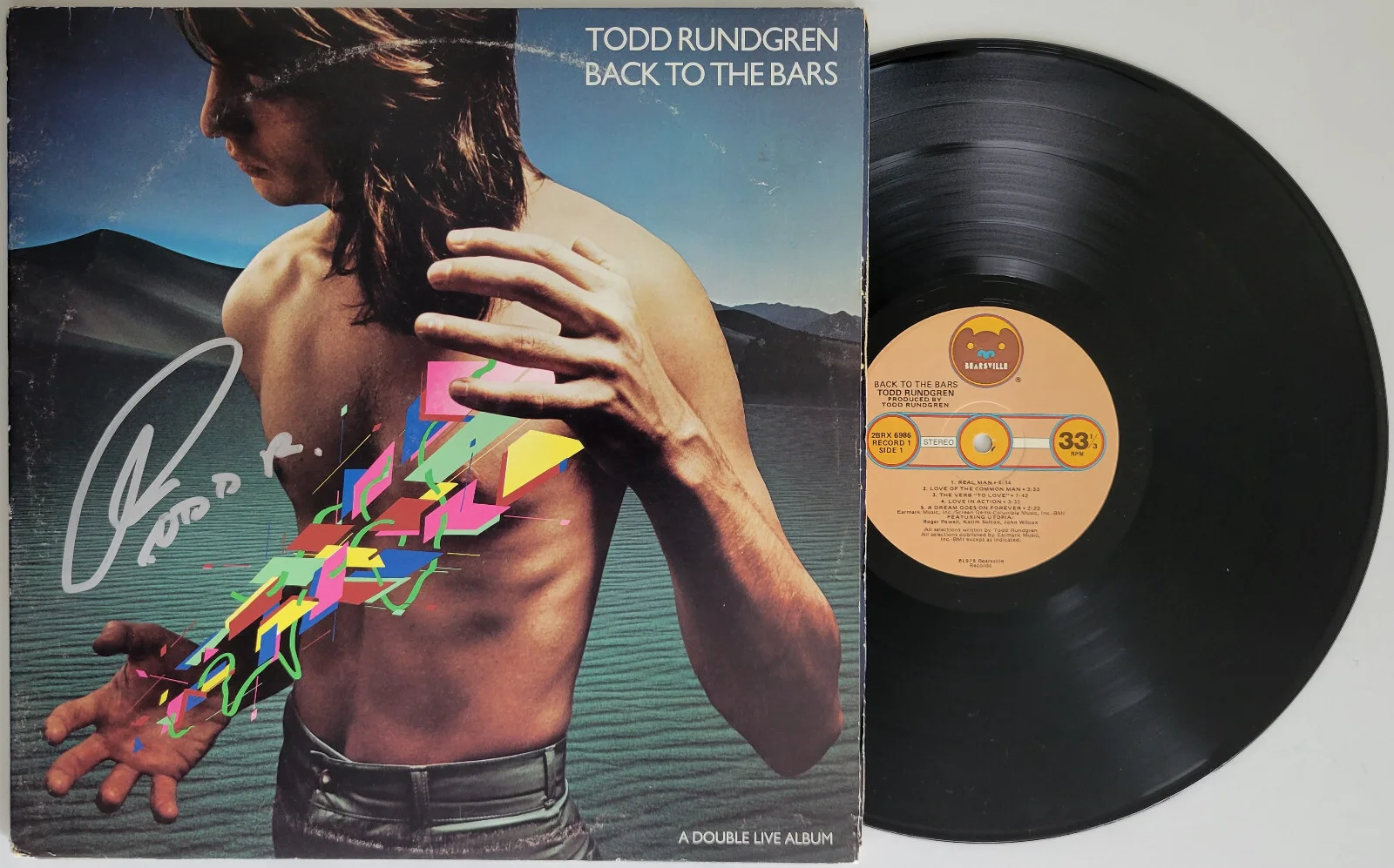 Todd Rundgren signed Back to the Bars album vinyl COA exact proof autographed, изображение 2