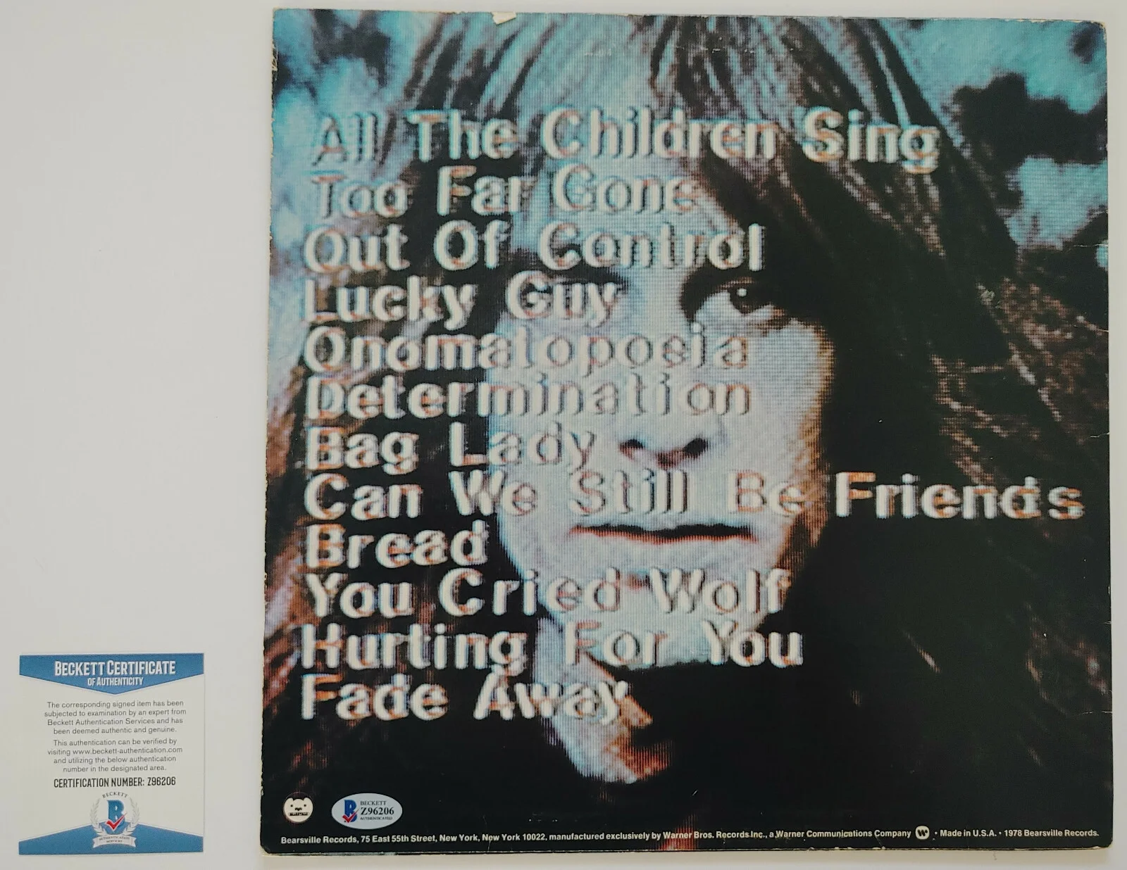 Todd Rundgren signed Hermit of Mink Hollow album vinyl record proof Beckett COA, изображение 4