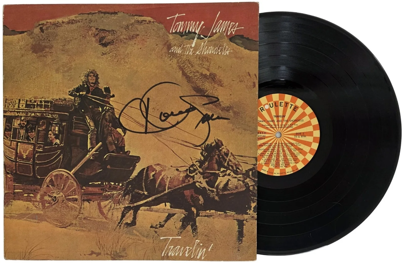 Tommy James Signed The Shondells Travelin Album COA Proof Autographed Vinyl, изображение 2