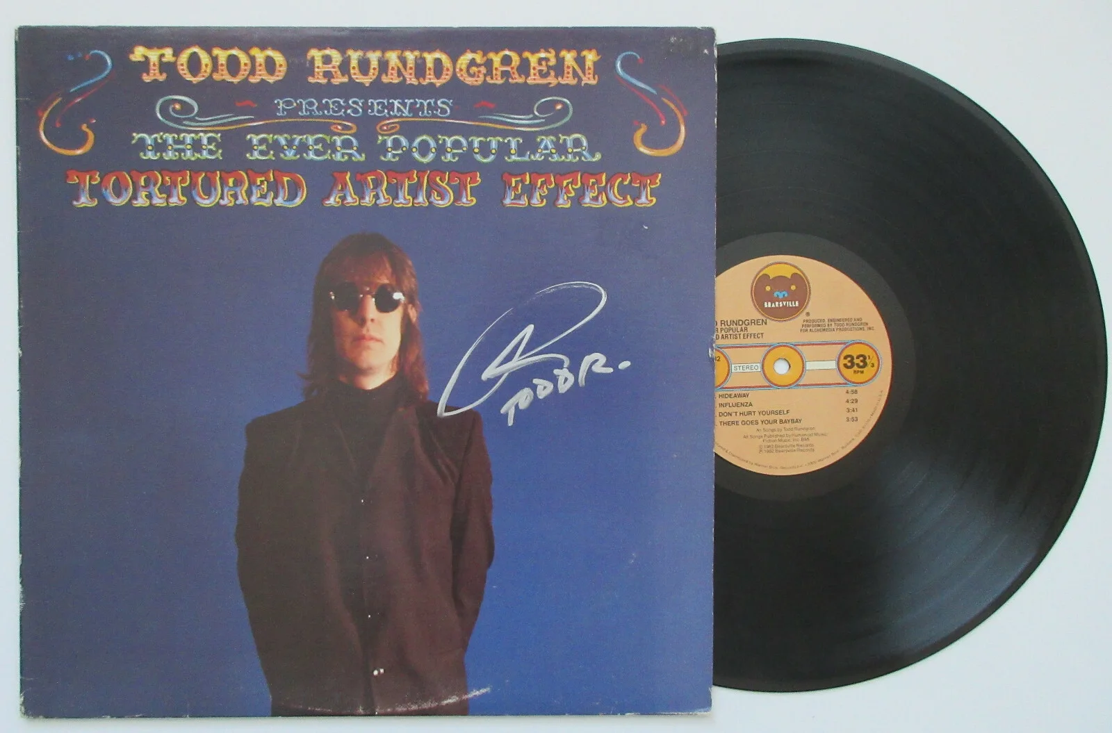 Todd Rundgren signed Tortured Artist Effect album vinyl record proof Beckett COA, изображение 2