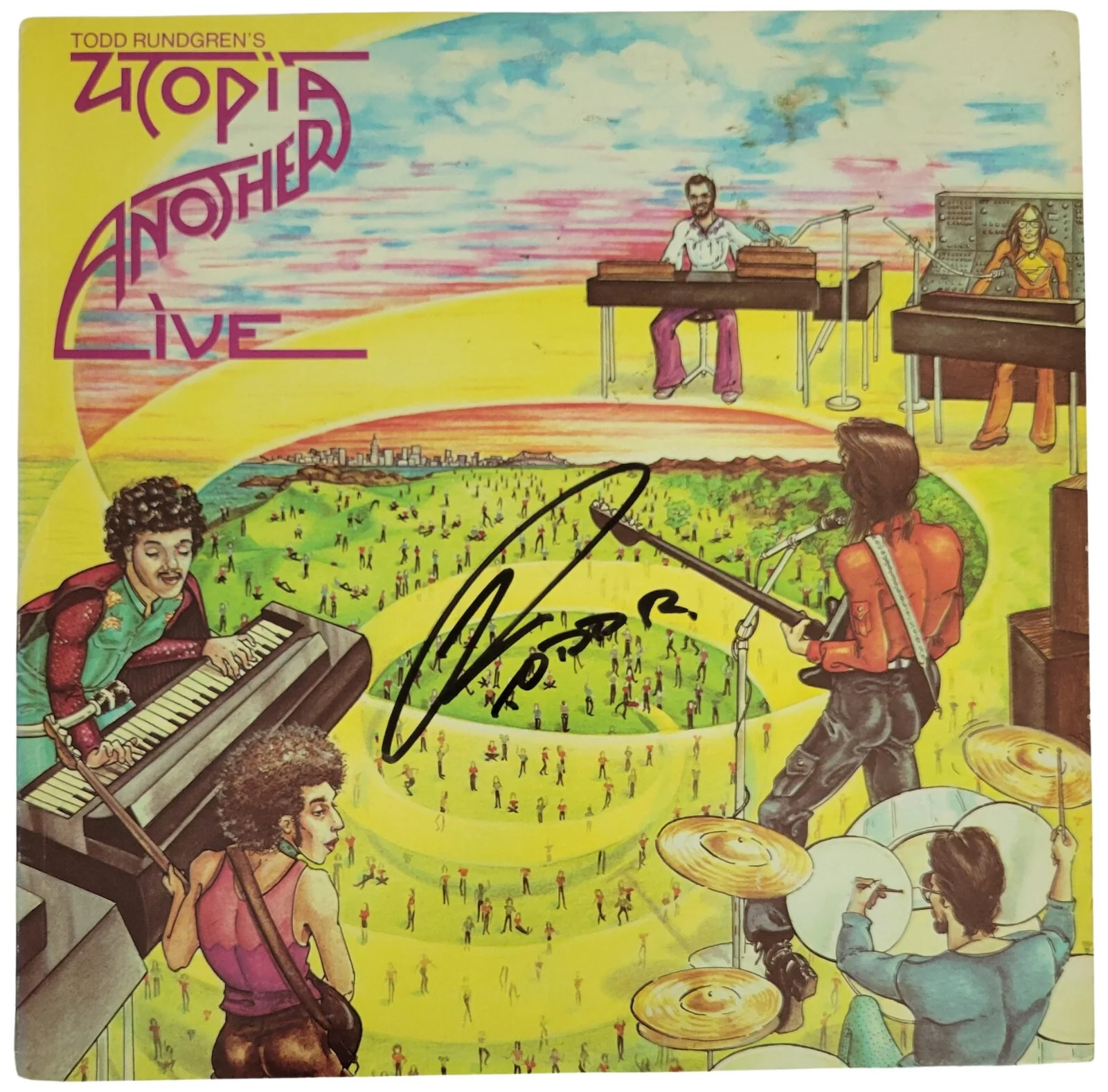 Todd Rundgren Signed Utopia Another Live Album Vinyl Record Proof Autographed, изображение 3