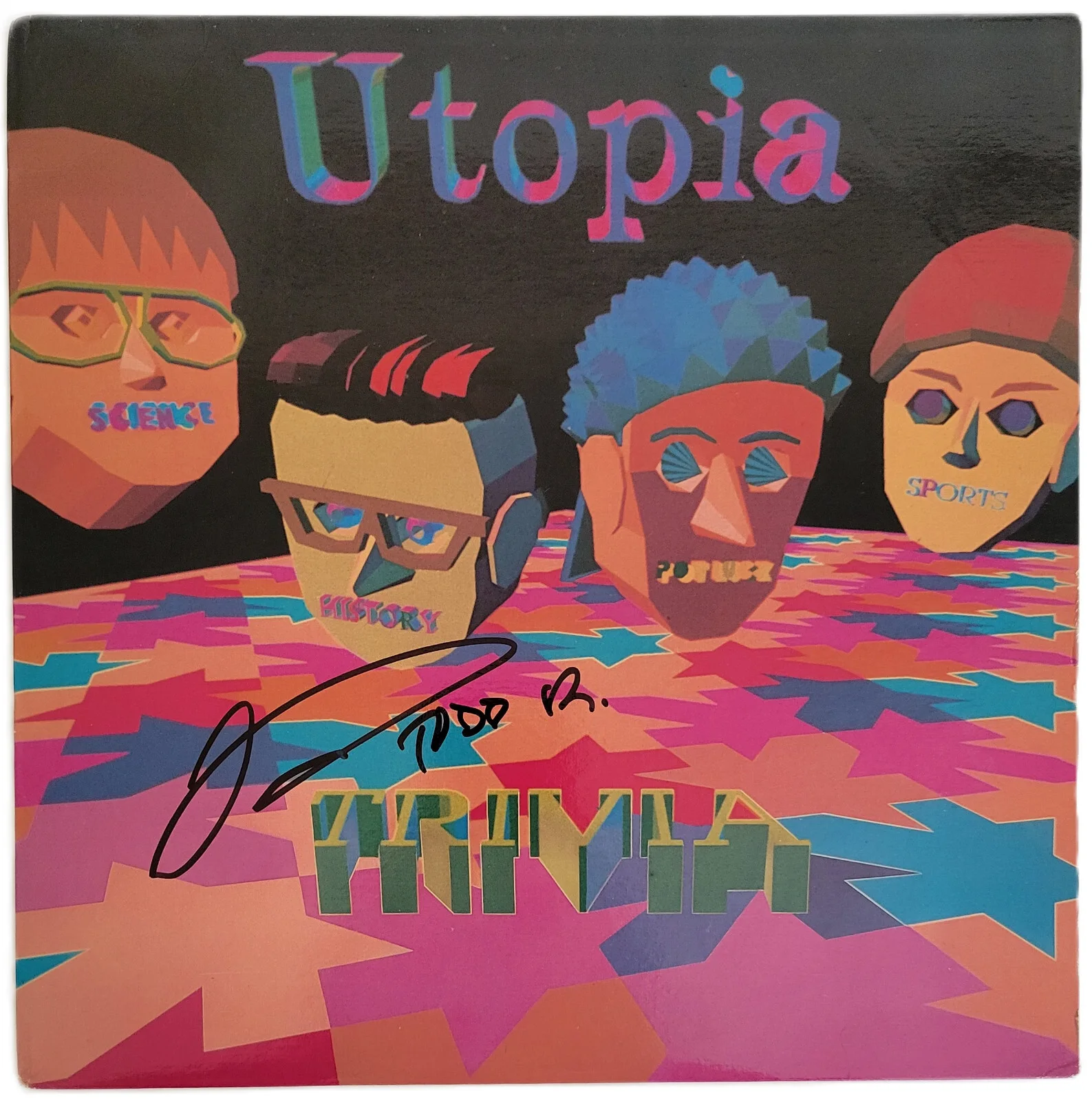 Todd Rundgren Signed Utopia Trivia Album COA Proof Autographed Vinyl Record, изображение 3