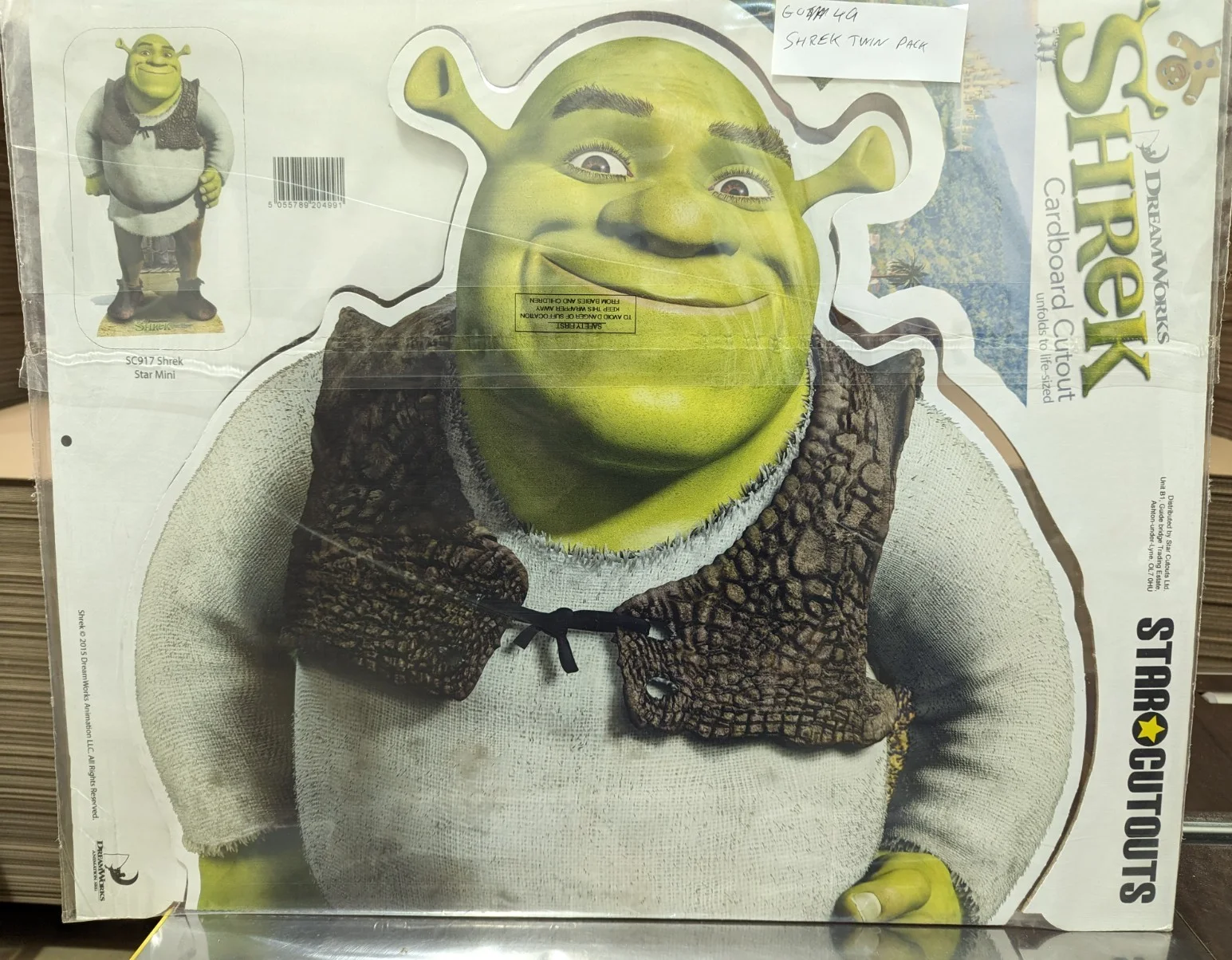 Shrek Themed Cardboard Cutout Collection of 3 Standees *Damaged*, image 2