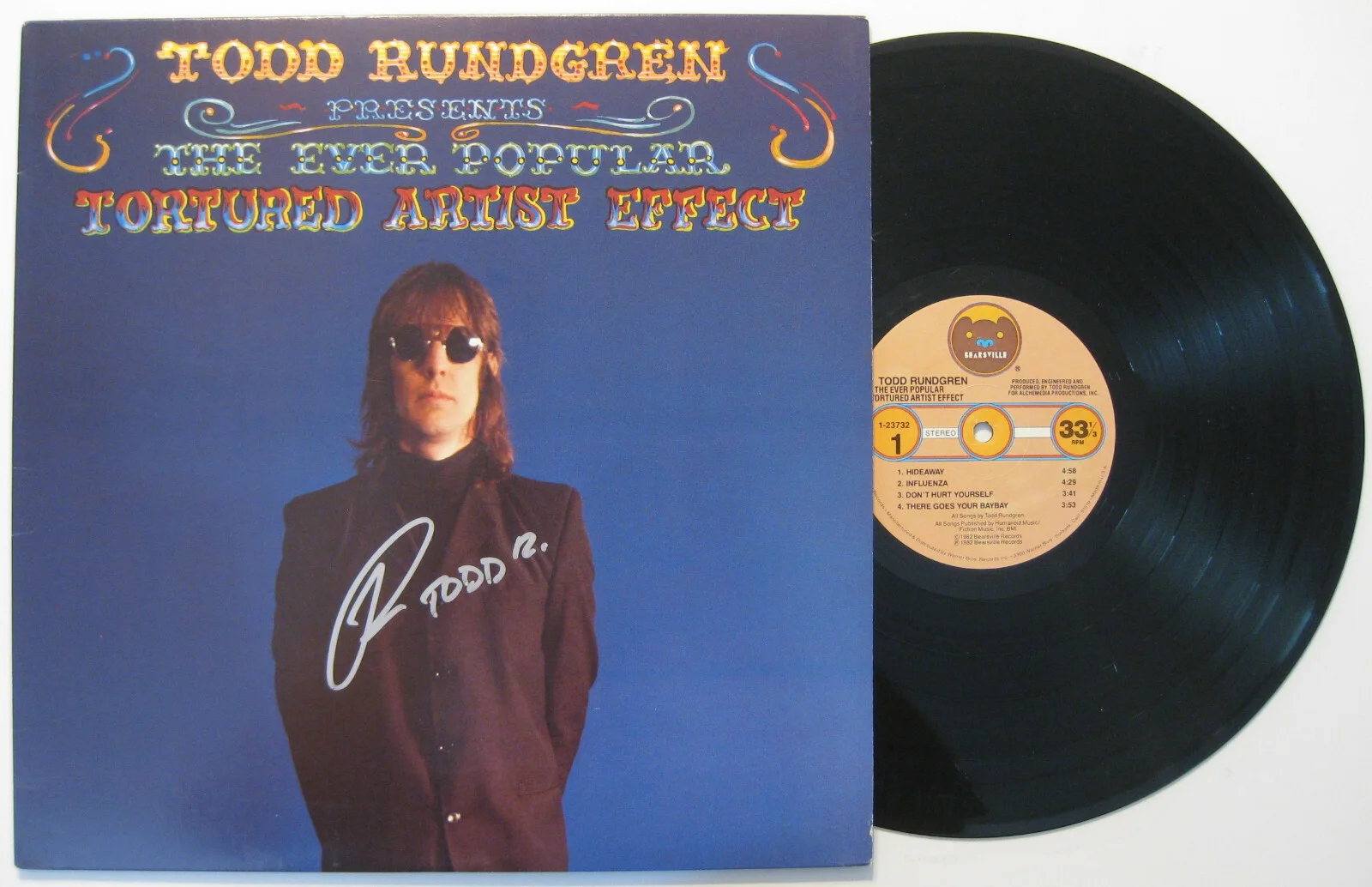 Todd Rundgren signed Tortured Artist Effect Album vinyl record COA proof Beckett, изображение 2