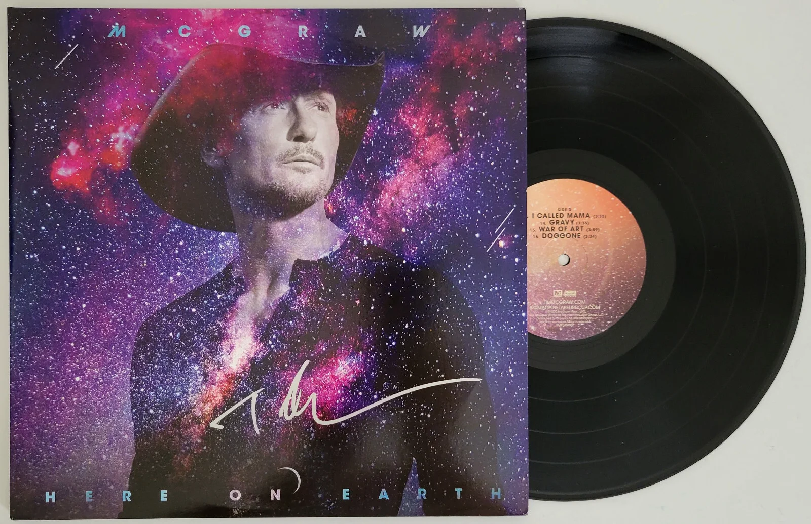 Tim McGraw signed Here on Earth album vinyl record exact proof COA autographed, изображение 2