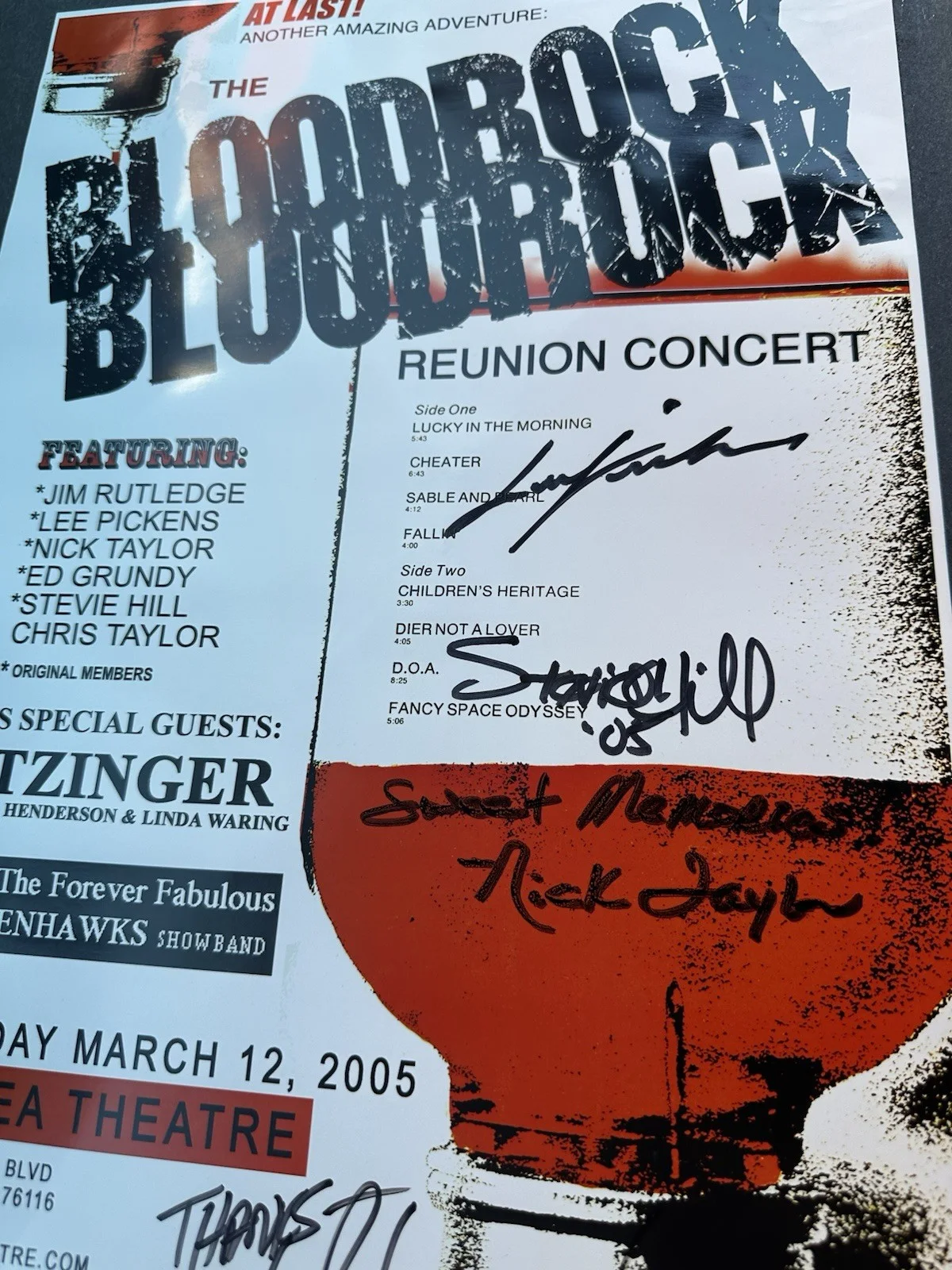 Bloodrock Multi Signed Poster BAS LOA 5 Autos Ridglea 2005, image 4