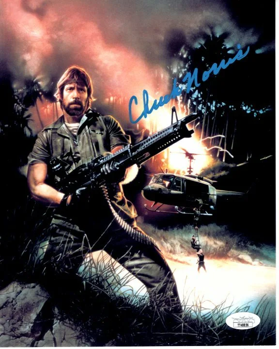 Chuck Norris — CHUCK NORRIS signed 8x10 MISSING IN ACTION JAMES BRADDOCK photo JSA, image 2