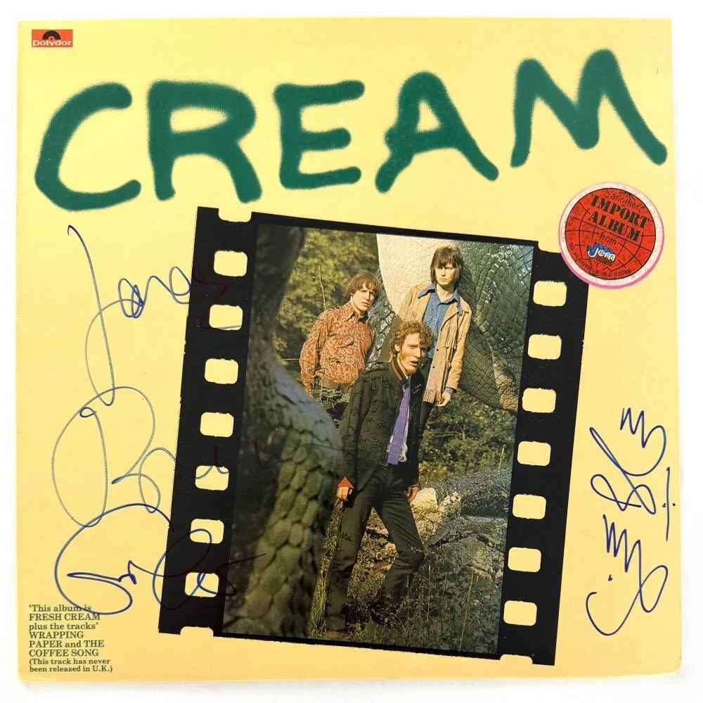 Ginger Baker, Jack Bruce, Eric Clapton — Eric Clapton Ginger Baker & Jack Bruce Signed Cream Album Vinyl Record JSA COA