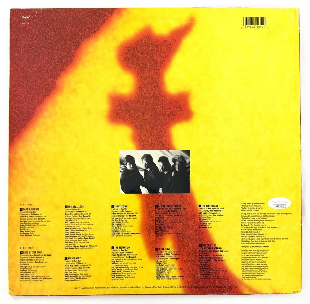 Bob Seger — Bob Seger Signed Autograph The Fire Inside Album Vinyl Record - RARE! w/ JSA COA, изображение 2