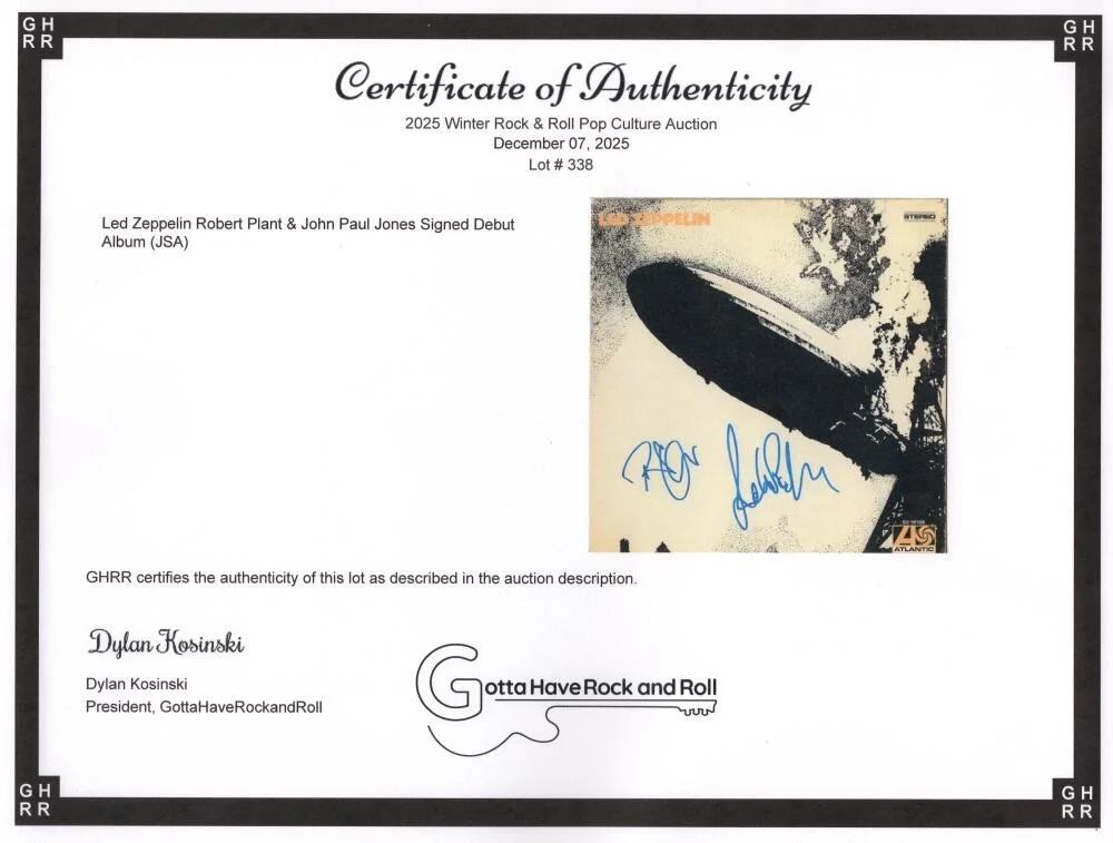 John Paul Jones, Robert Plant — Robert Plant John Paul Jones Signed Autograph Led Zeppelin Album Record JSA COA, изображение 4