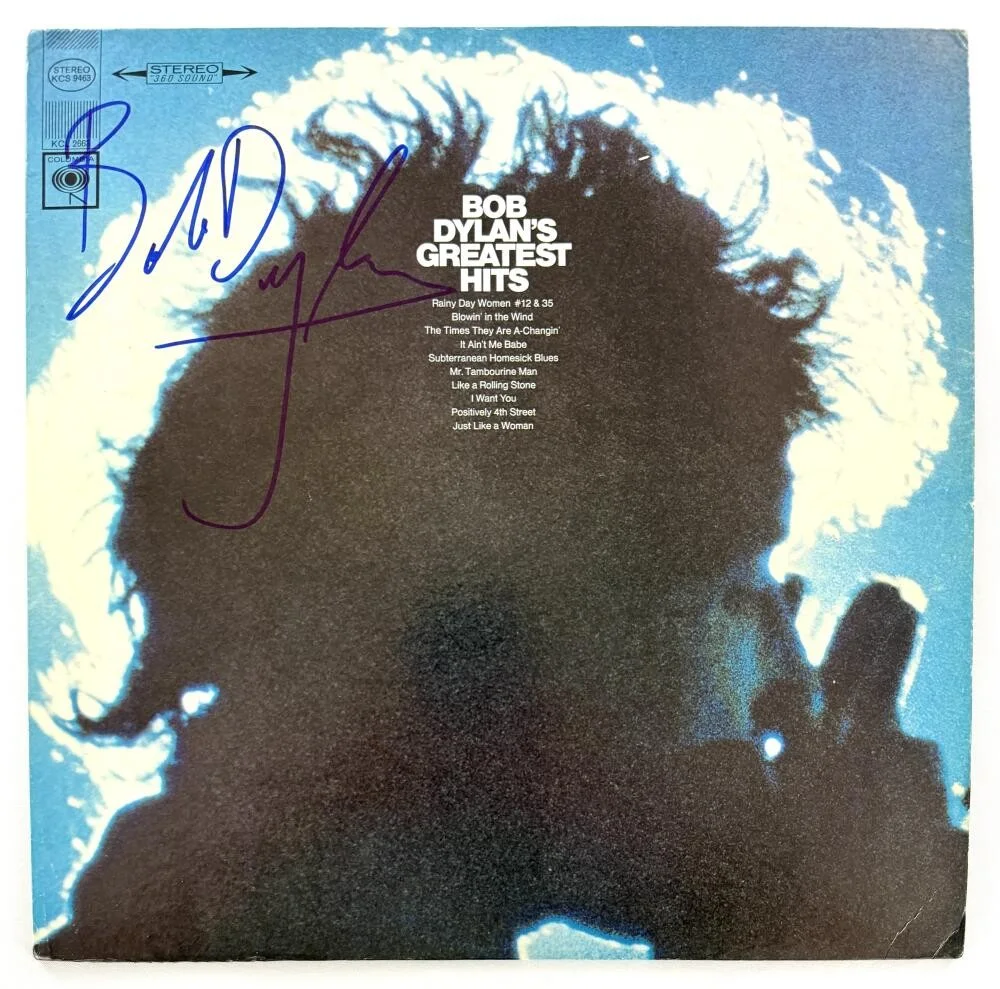 Bob Dylan — Bob Dylan Signed Autograph Greatest Hits Album Vinyl Record LP - RARE! JSA COA