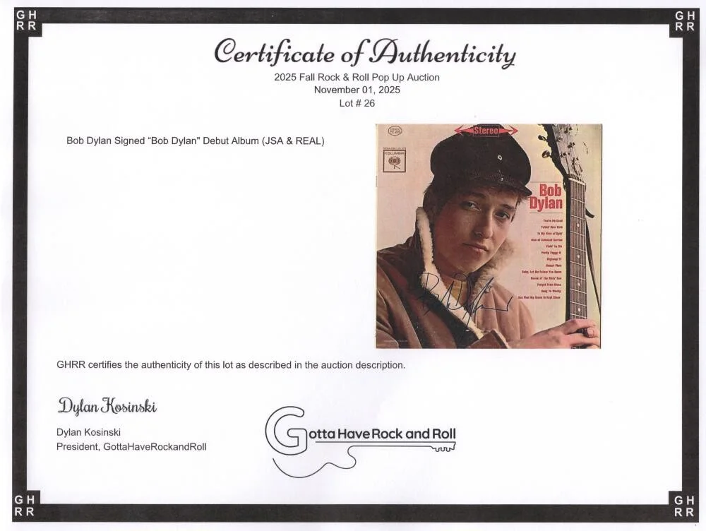 Bob Dylan — Bob Dylan Signed Autograph Album Vinyl Record LP - INCREDIBLY RARE! w/ JSA COA, изображение 4