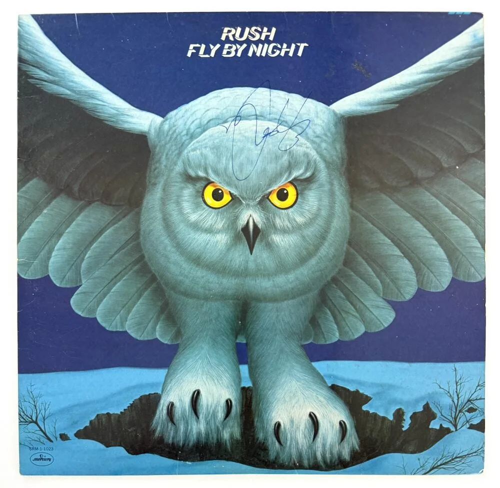 Geddy Lee — Geddy Lee Rush Signed Autograph Fly By Night Album Vinyl Record LP w/ JSA COA