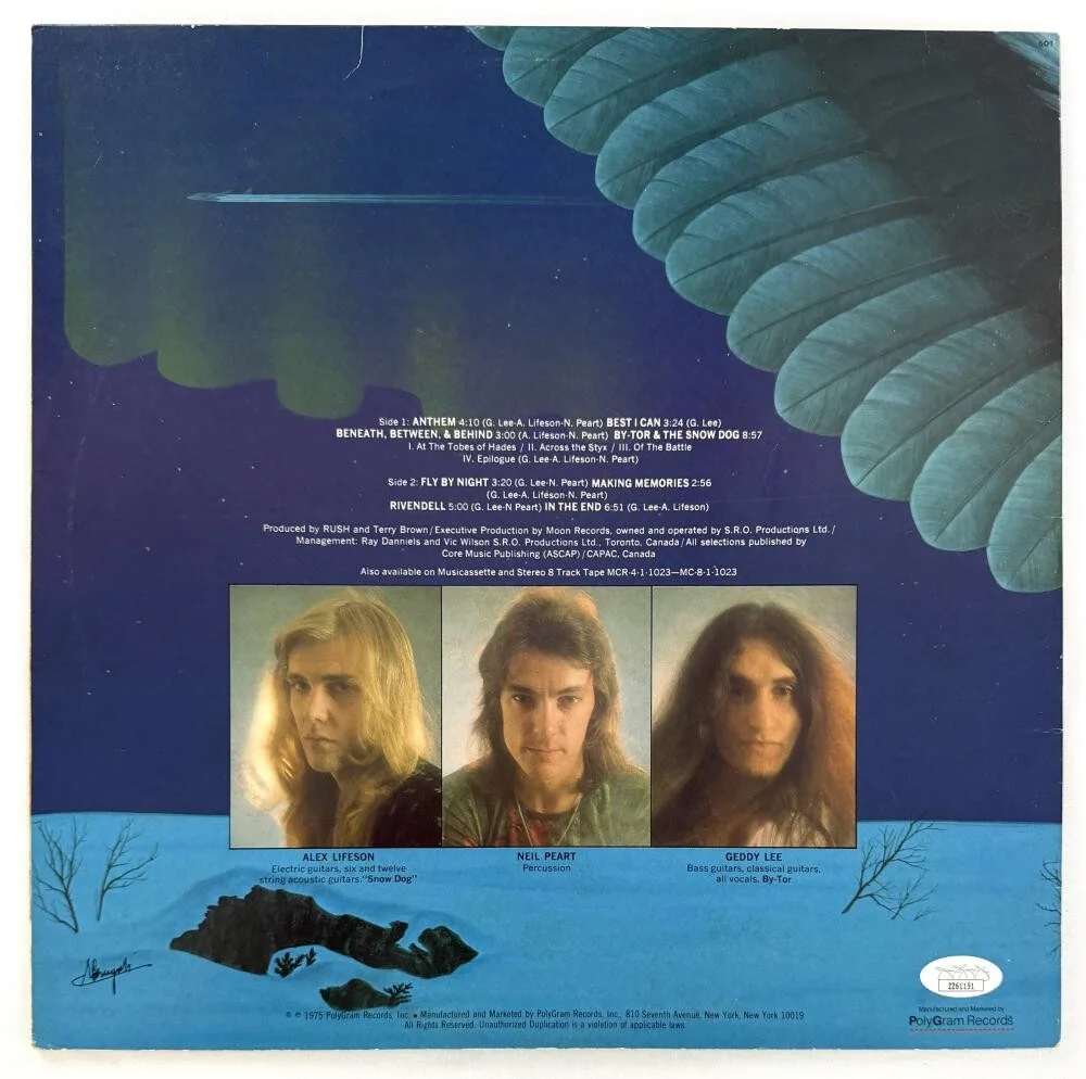 Geddy Lee — Geddy Lee Rush Signed Autograph Fly By Night Album Vinyl Record LP w/ JSA COA, image 2