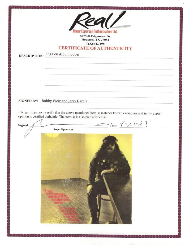 Jerry Garcia, Bob Weir — Jerry Garcia & Bob Weir Signed Autograph Grateful Dead Album Record w/ JSA COA, image 5