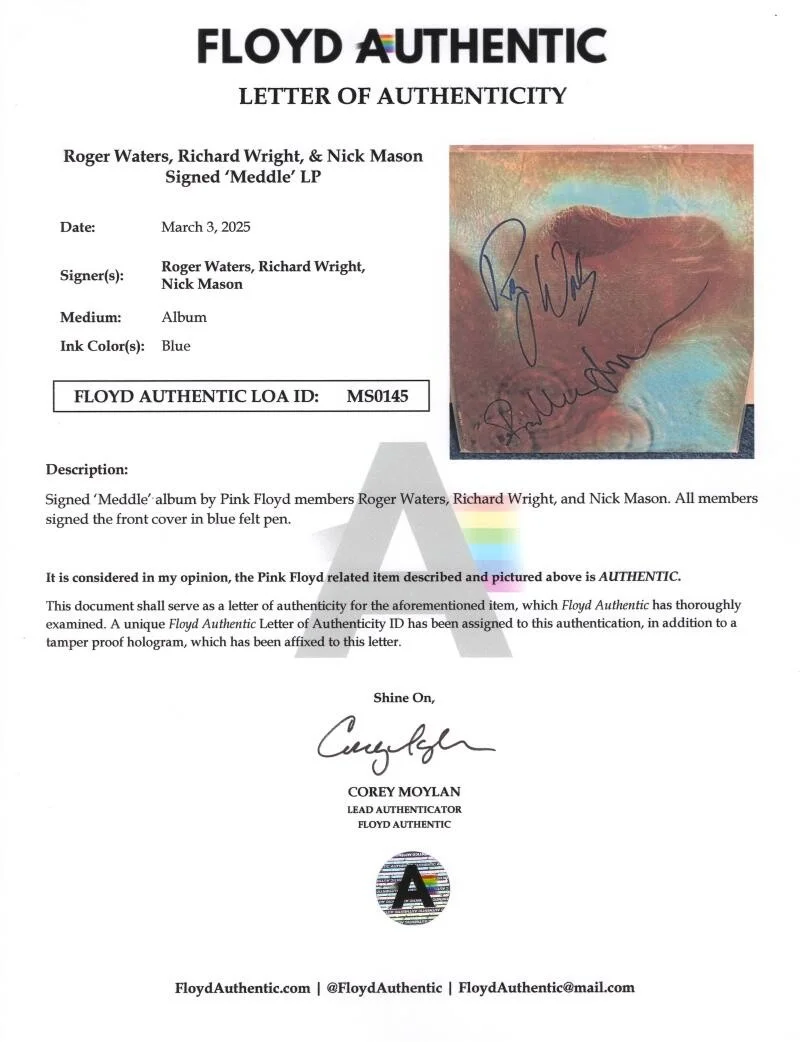 Nick Mason, Roger Waters, Richard Wright — Roger Waters Richard Wright Nick Mason Signed Autograph Pink Floyd Album JSA COA, image 4